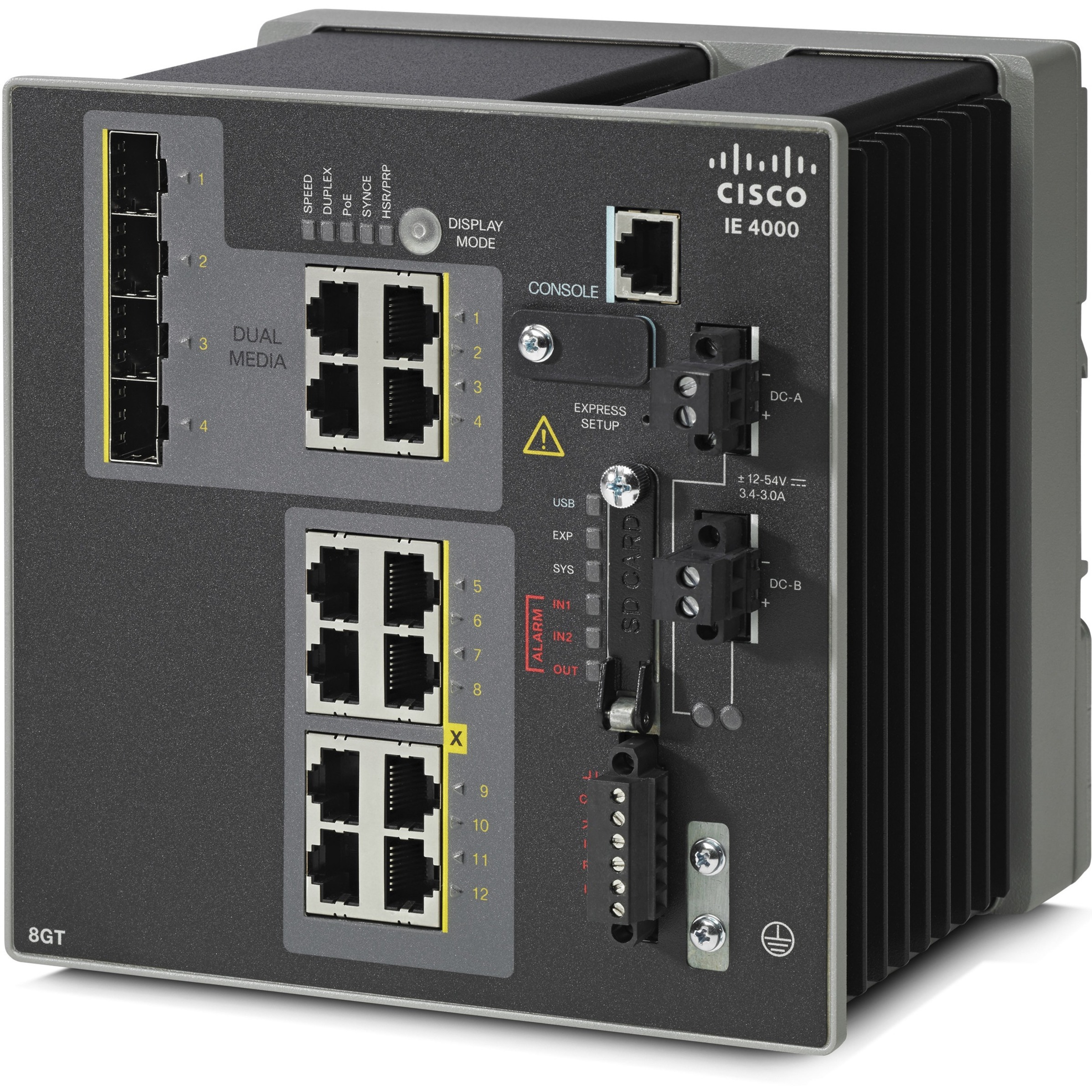 Cisco IE-4000-8GT4G-E Layer 3 Switch - 12 Ports - Manageable - Gigabit Ethernet - 10/100/1000Base-TX, 1000Base-X - 3 Layer Supported - Optical Fiber, Twisted Pair - Rail-mountable - Lifetime Limited W