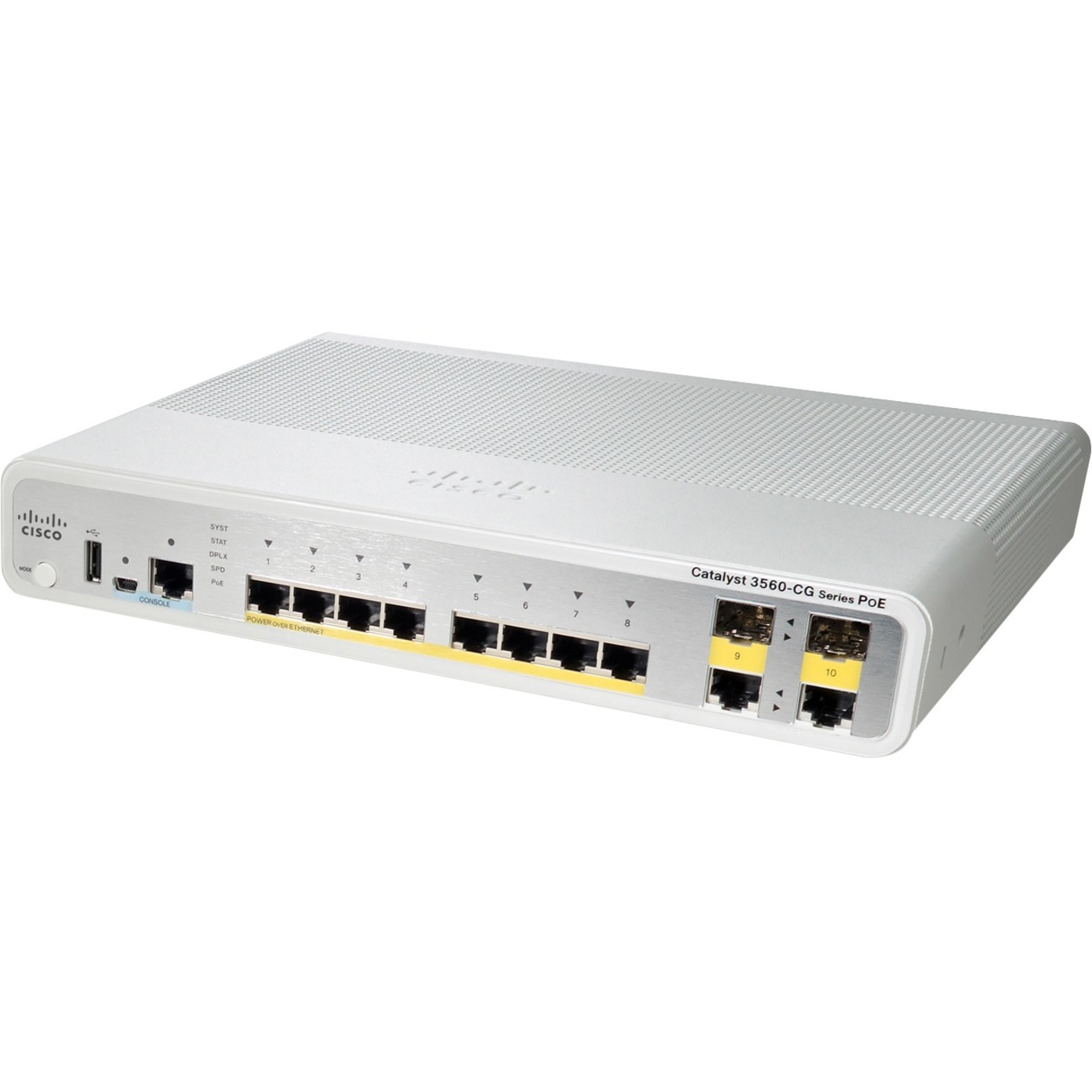 Cisco Catalyst WS-C3560C-12PC-S Ethernet Switch - 12 Ports - Manageable - 10/100/1000Base-T, 10/100Base-TX - Refurbished - 2 Layer Supported - 2 SFP Slots - Desktop, Wall Mountable, Rack-mountable