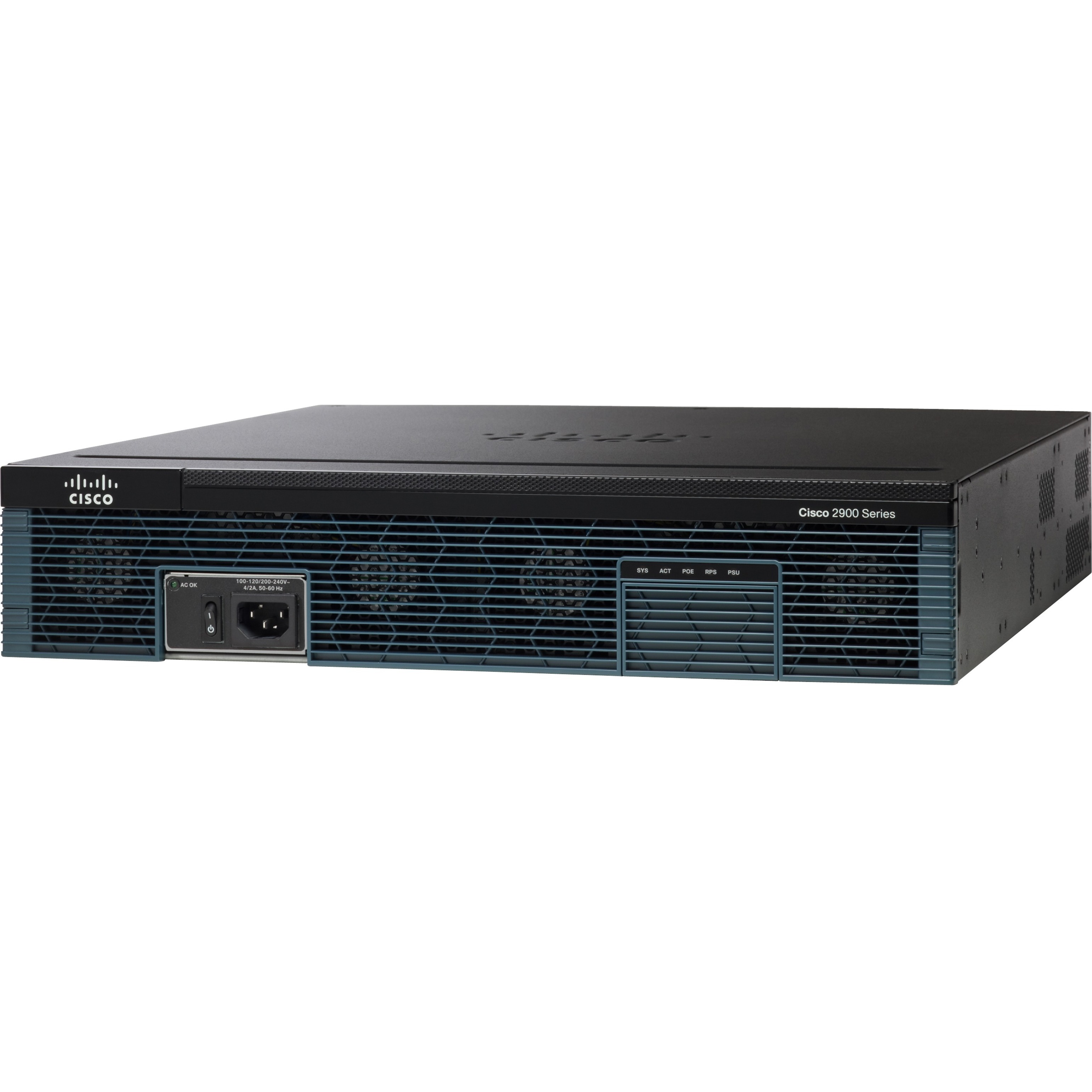 Cisco 2921 Integrated Services Router - Refurbished - 3 Ports - PoE Ports - Management Port - 12 - Gigabit Ethernet - 2U - Rack-mountable - 90 Day