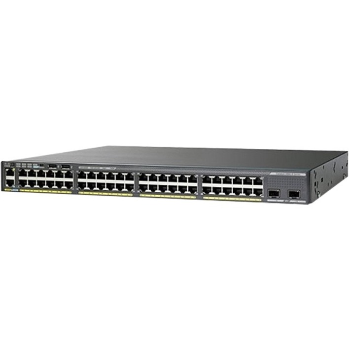 Cisco Catalyst 2960XR-48TD-I Layer 3 Switch - 48 Ports - Manageable - Gigabit Ethernet, 10 Gigabit Ethernet - 10/100/1000Base-T - Refurbished - 3 Layer Supported - 47 W Power Consumption - Twisted Pai