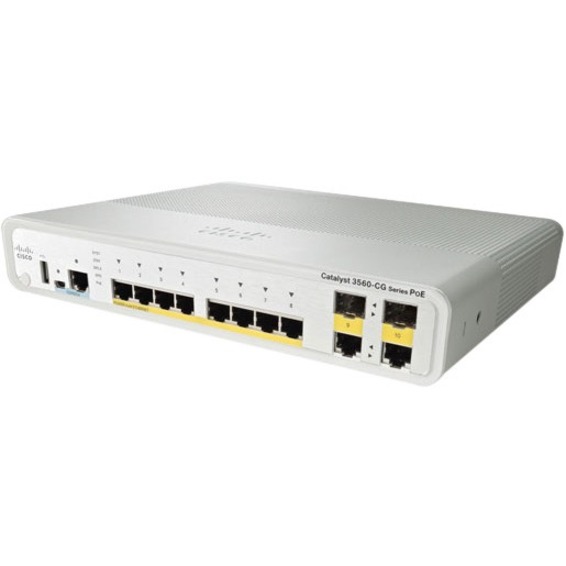 Cisco 3560C PD PSE Switch 8 GE PoE, 2 x 1G Copper Uplink, IP Base - 8 Ports - Manageable - Gigabit Ethernet - 10/100/1000Base-T - Refurbished - 2 Layer Supported - Twisted Pair - Desktop, Wall Mountab