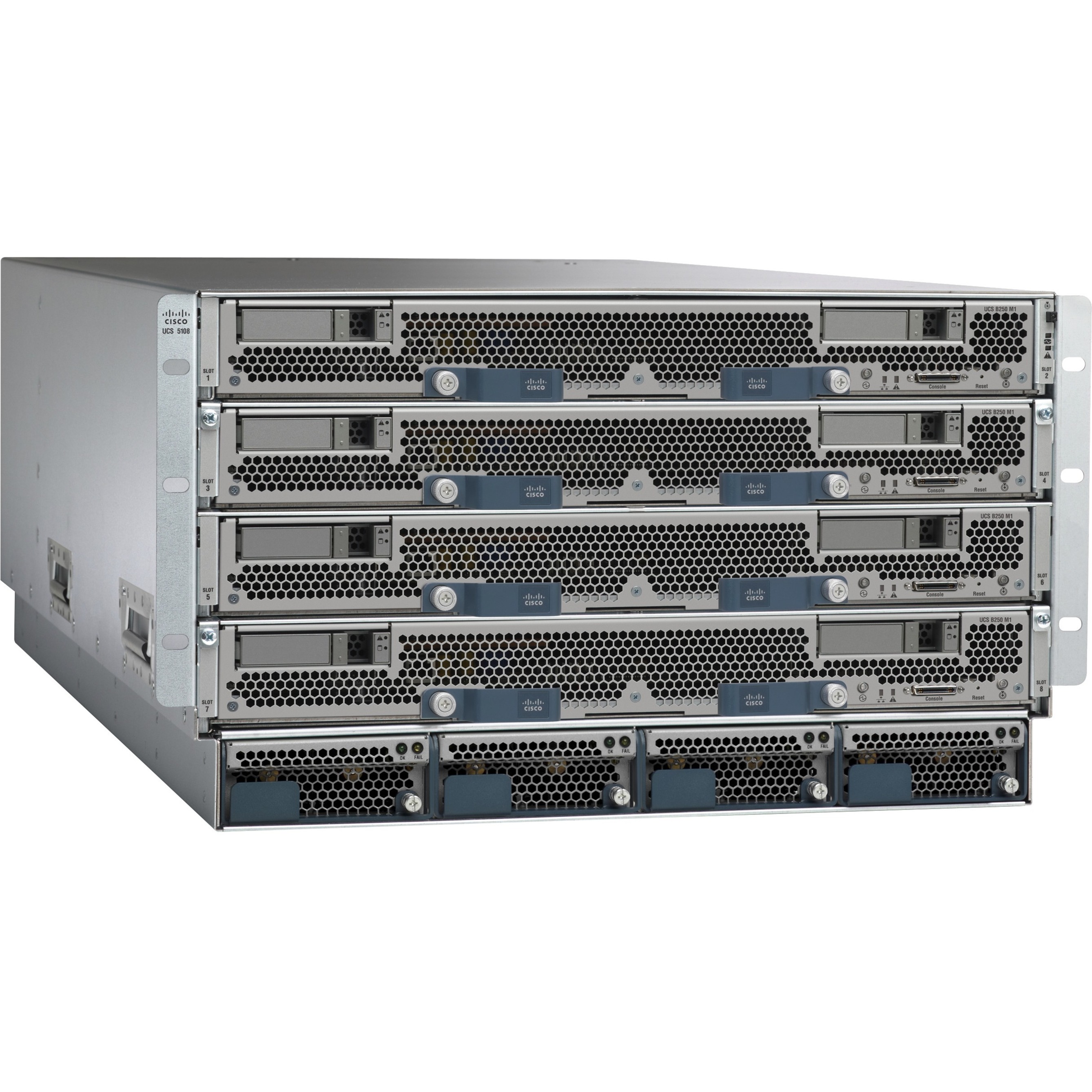 Cisco UCS 5108 Blade Server Case - Rack-mountable - Gray - 6U - 4 x 2500 W - Power Supply Installed - 8 x Fan(s) Supported