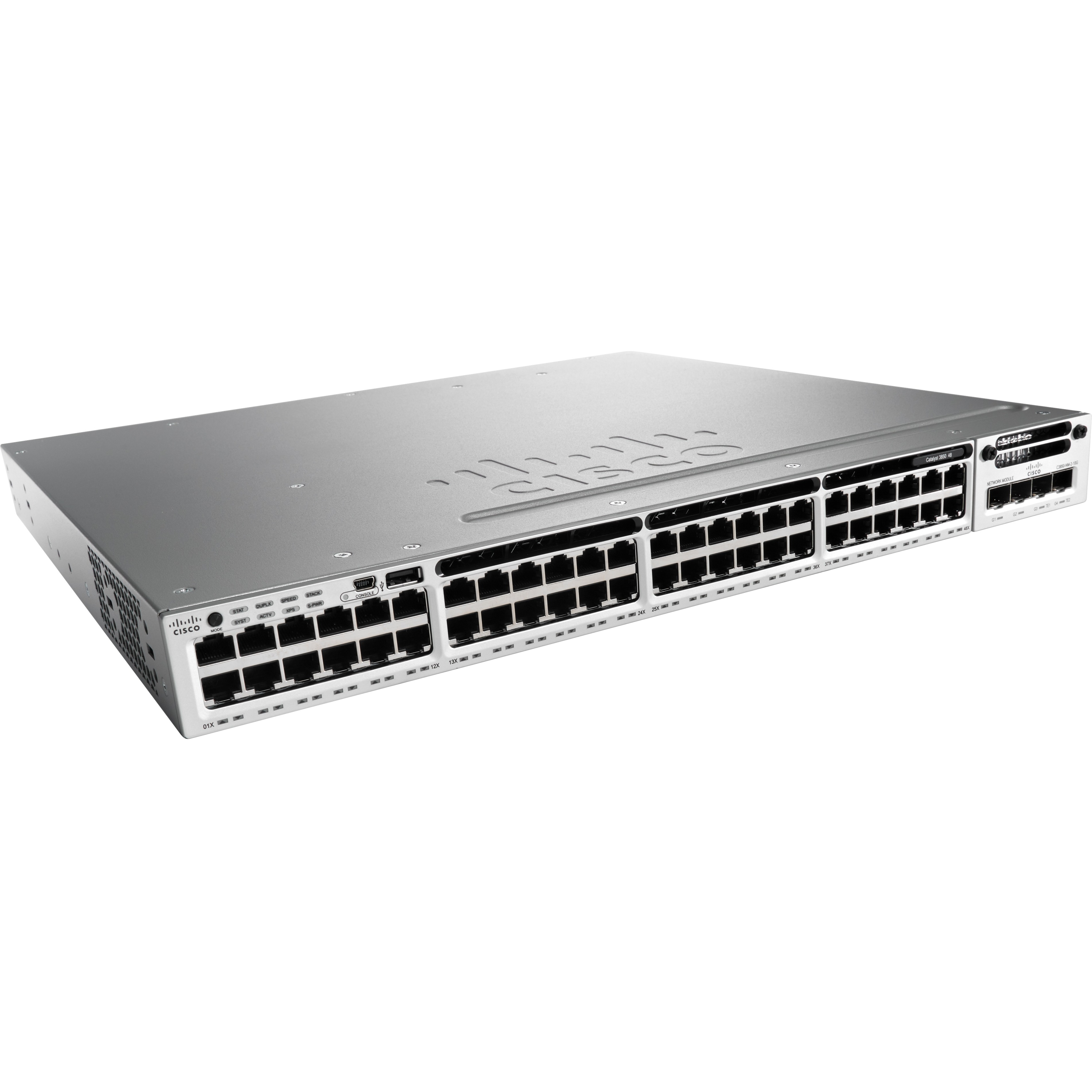 Cisco Catalyst 3850-48U Ethernet Switch - 48 Ports - Manageable - Gigabit Ethernet - 1000Base-T - 3 Layer Supported - Twisted Pair - 1U - Rack-mountable - Lifetime Limited Warranty