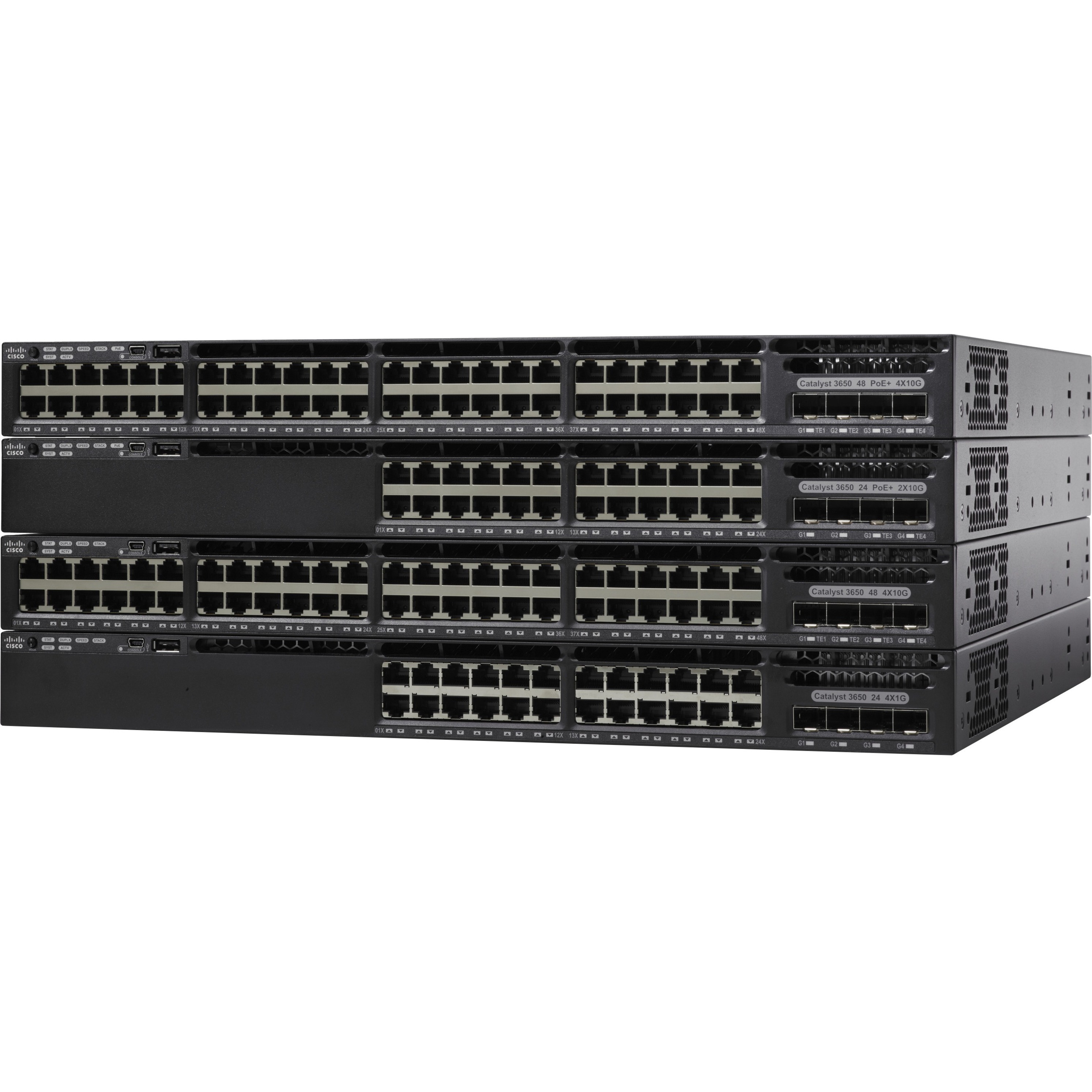 Cisco Catalyst WS-C3650-24PS Ethernet Switch - 24 Ports - Manageable - Gigabit Ethernet - 10/100/1000Base-T, 1000Base-X - 2 Layer Supported - 4 SFP Slots - Twisted Pair, Optical Fiber - 1U - Rack-moun
