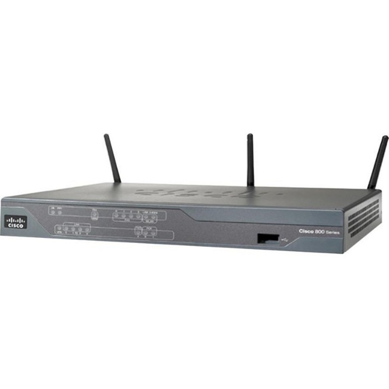 Cisco 881W Wi-Fi 4 IEEE 802.11n Ethernet Wireless Integrated Services Router - 2.40 GHz ISM Band - 3 x Antenna(3 x Internal) - 6.75 MB/s Wireless Speed - 4 x Network Port - 1 x Broadband Port - USB - 