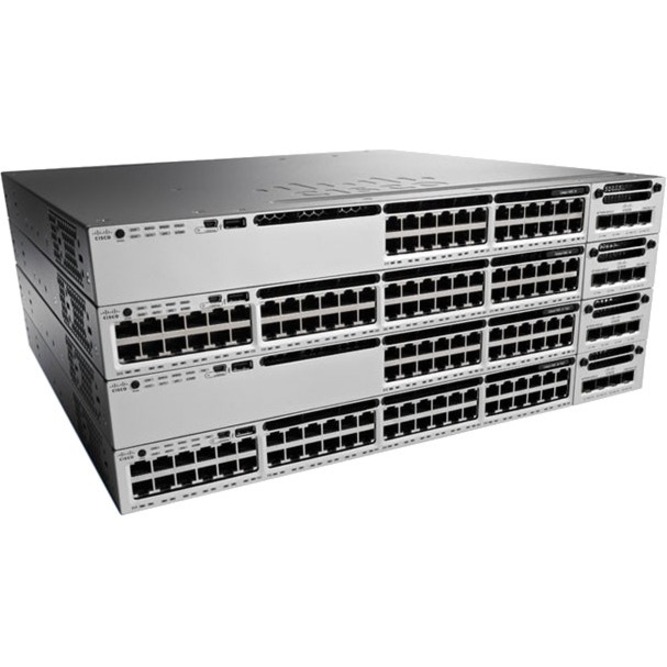 Cisco Catalyst WS-C3850-24XU Layer 3 Switch - 24 Ports - Manageable - 10 Gigabit Ethernet - 10GBase-X - 4 Layer Supported - Twisted Pair - 1U - Rack-mountable
