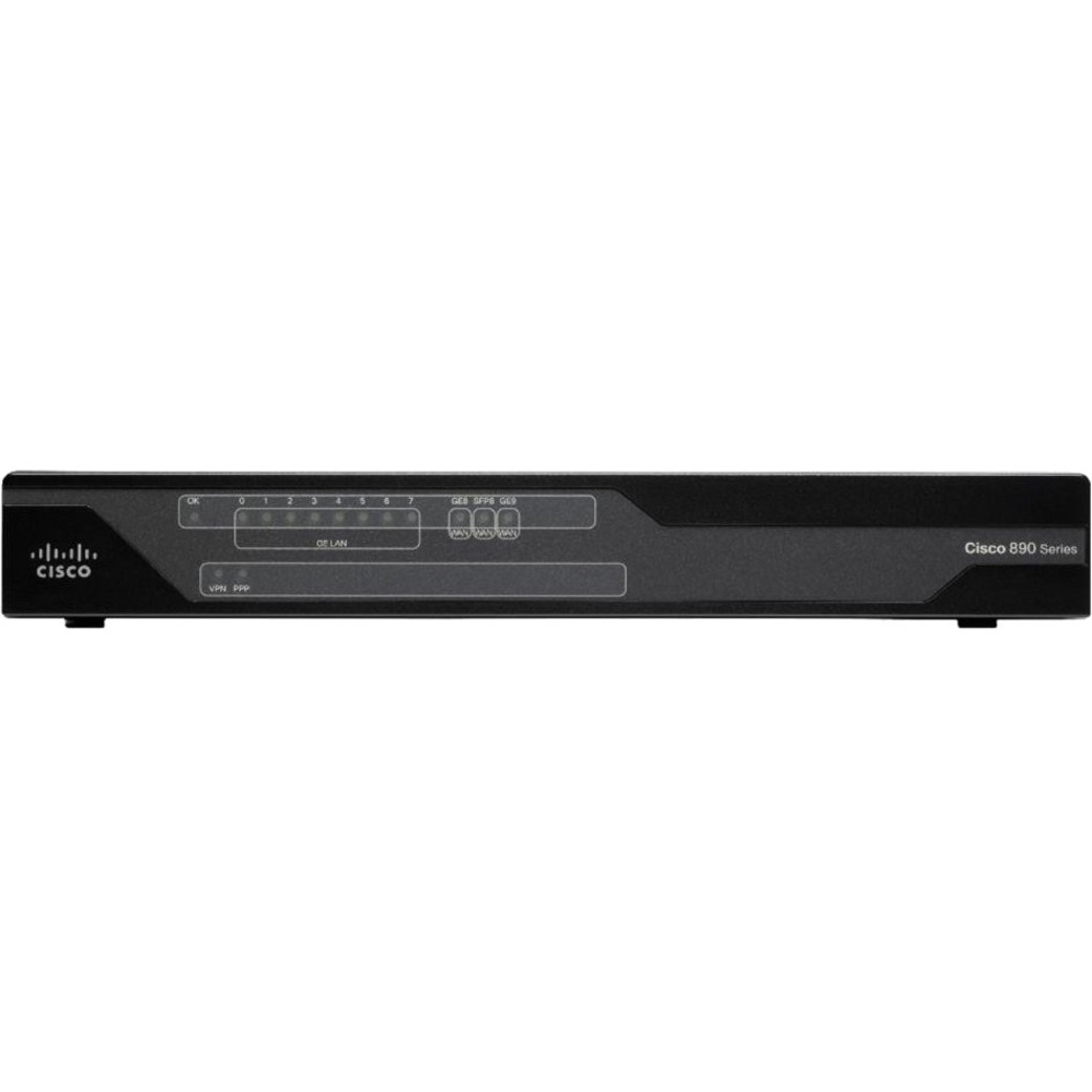 Cisco 891F Gigabit Ethernet Security Router with SFP - Refurbished - 11 Ports - Management Port - 1 - Gigabit Ethernet - Desktop - 1 Year