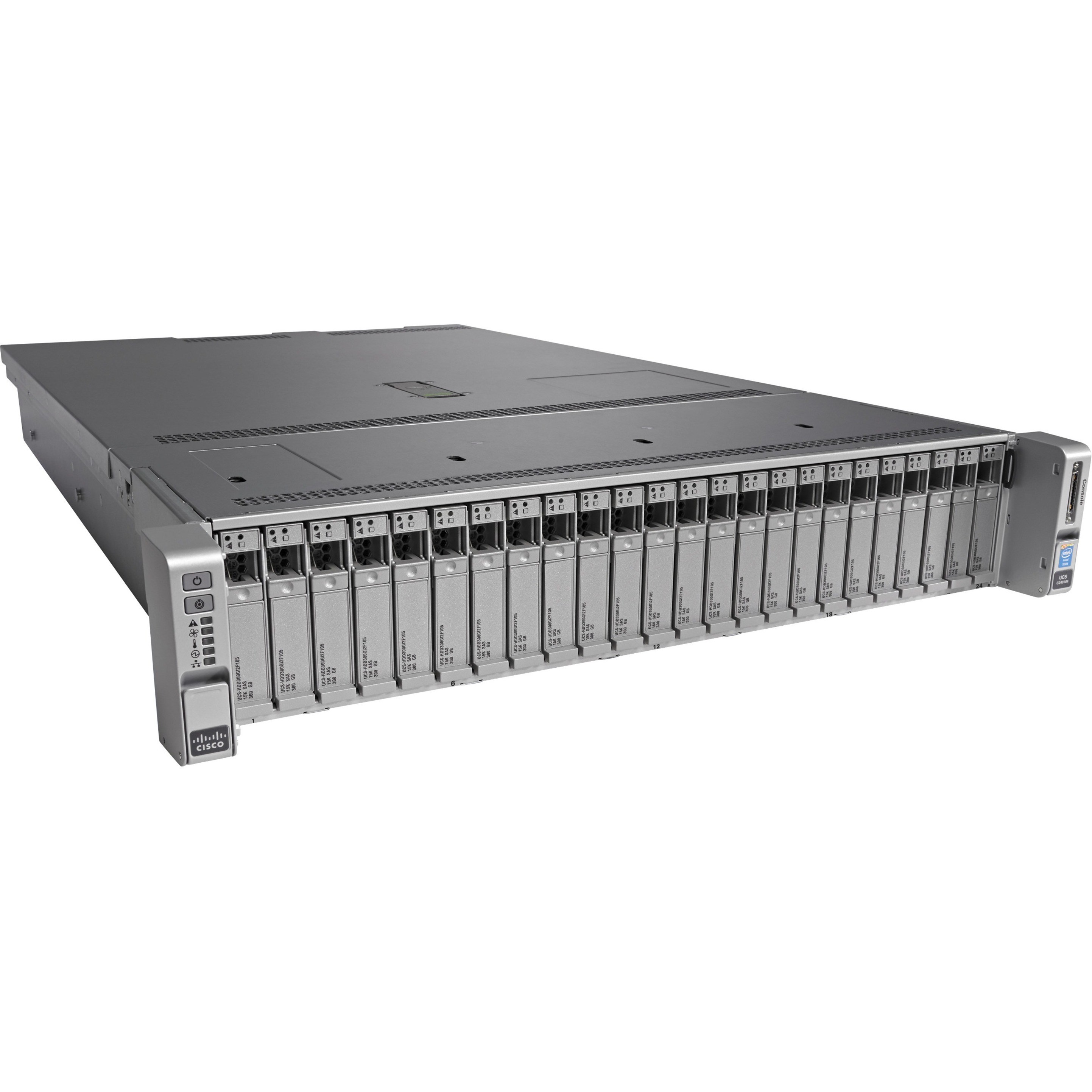 Cisco C240 M4 2U Rack Server - 2 Xeon E5-2637 v3 3.50 GHz - 256 GB RAM - 12Gb/s SAS, Serial ATA Controller - 2 Processor Support - DDR4 SDRAM - 0, 1, 5, 6, 10, 50, 60 RAID Levels - Gigabit Ethernet - 