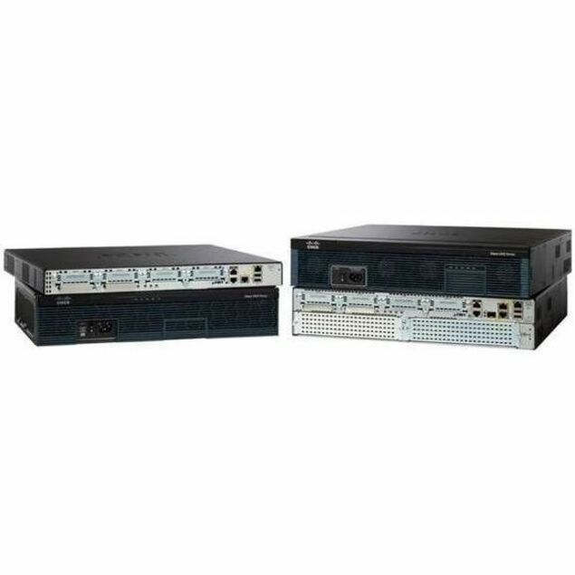 Cisco 2951 Integrated Service Router - 3 Ports - Management Port - 13 SFP (mini-GBIC) Slots, HWIC Slots, PVDM Slots - 512 MB - Gigabit Ethernet - 2U - Rack-mountable - 90 Day