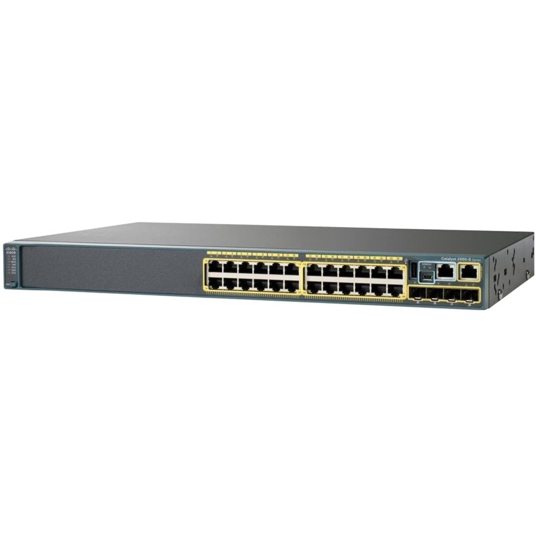 Cisco Catalyst 2960X-24TS-LL Ethernet Switch - 24 Ports - Manageable - Gigabit Ethernet - 10/100/1000Base-T - Refurbished - 2 Layer Supported - 2 SFP Slots - Twisted Pair - 1U - Rack-mountable, Deskto