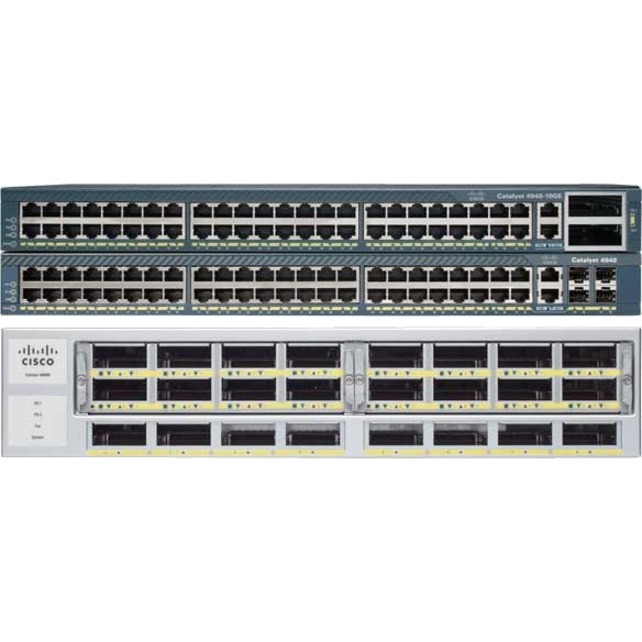 Cisco Catalyst 4948E-F Ethernet Switch - 48 Ports - Manageable - Gigabit Ethernet, Fast Ethernet - 10/100/1000Base-T - Refurbished - 3 Layer Supported - Modular - Optical Fiber, Twisted Pair - 1U - Ra