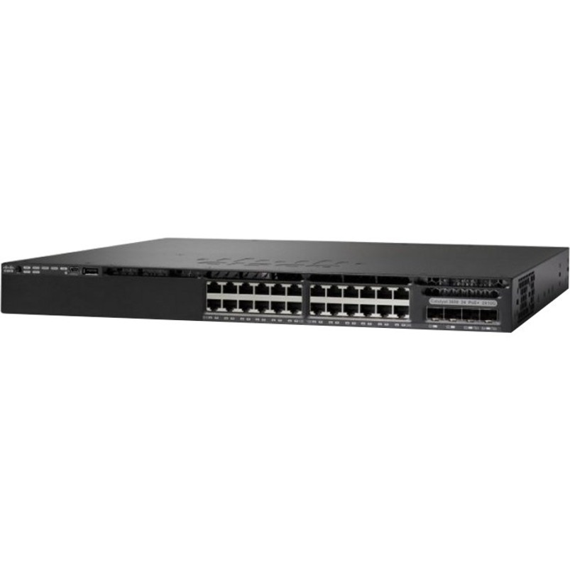 Cisco Catalyst 3650-24T Ethernet Switch - 24 Ports - Manageable - 10 Gigabit Ethernet, Gigabit Ethernet - 10/100/1000Base-T, 10GBase-X - Refurbished - 2 Layer Supported - Twisted Pair, Optical Fiber -