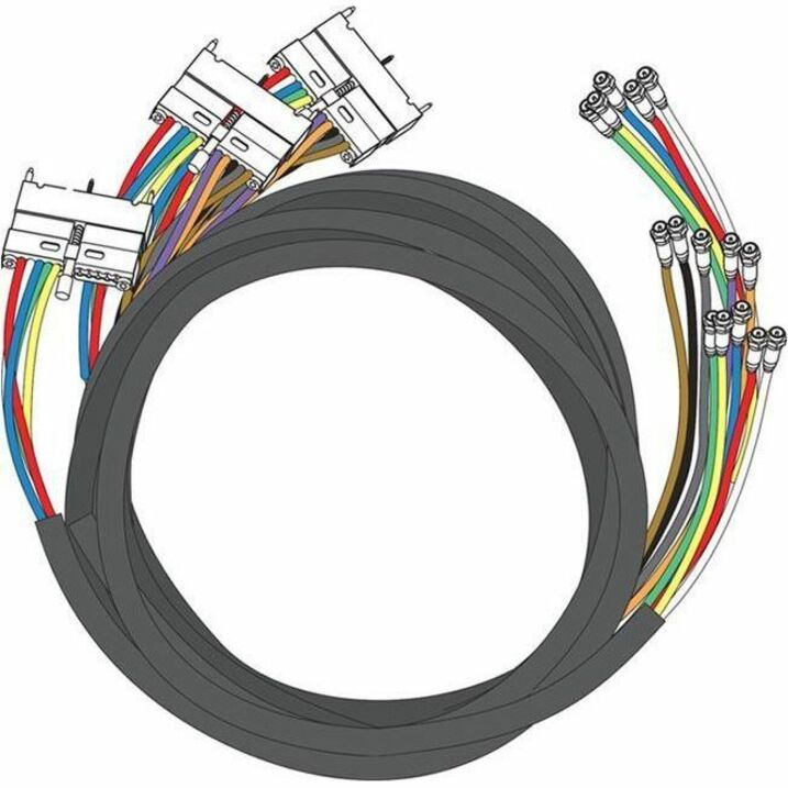 Cisco Hybrid Fiber Optic Network Cable - 10 ft Hybrid Fiber Optic Network Cable for Network Device - First End: 25 x F Connector - Male - Second End: 25 x MCX - Male - Black - Remanufactured