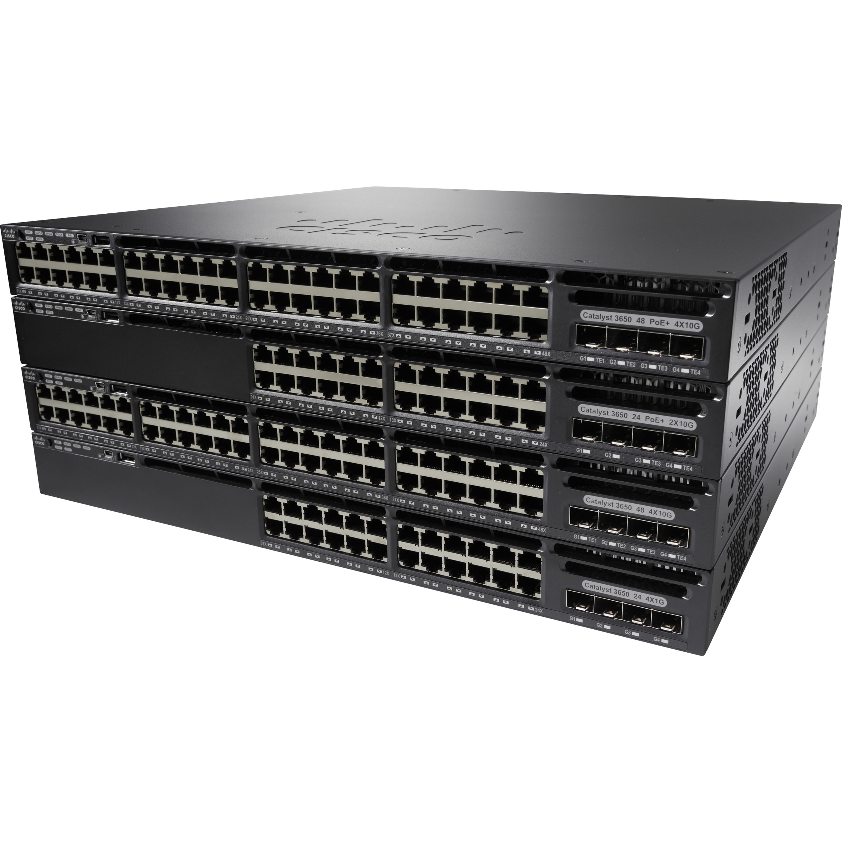 Cisco Catalyst WS-C3650-24PD Layer 3 Switch - 24 Ports - Manageable - Gigabit Ethernet, 10 Gigabit Ethernet - 10/100/1000Base-TX, 10GBase-X - 3 Layer Supported - Modular - Optical Fiber, Twisted Pair 