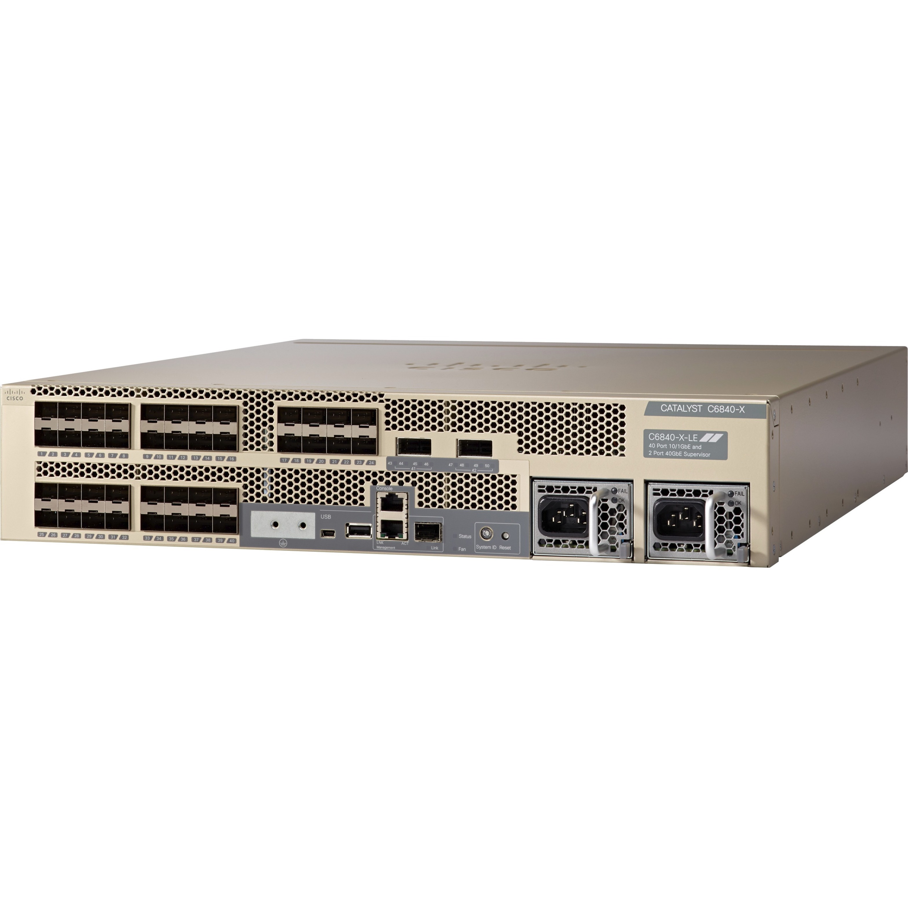 Cisco Catalyst C6840-X-LE-40G Layer 3 Switch - Manageable - 10 Gigabit Ethernet, 40 Gigabit Ethernet - 10GBase-X, 40GBase-X - 3 Layer Supported - Modular - Optical Fiber - 2U - Rack-mountable