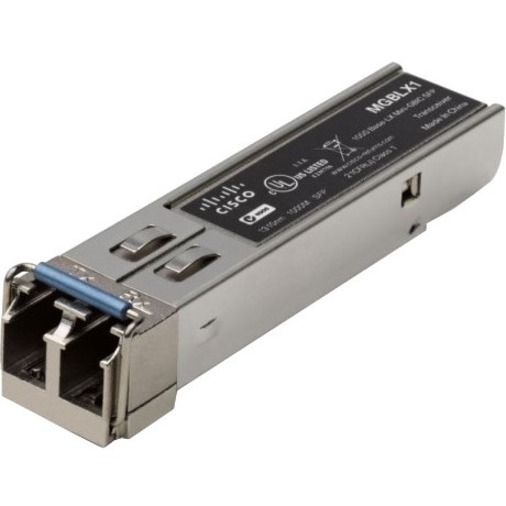 Cisco 1000BASE-LX SFP (mini-GBIC) Transceiver - For Data Networking, Optical Network - 1 x LC Duplex 1000Base-LX Network - Optical Fiber - Single-mode - Gigabit Ethernet - 1000Base-LX - Hot-swappable