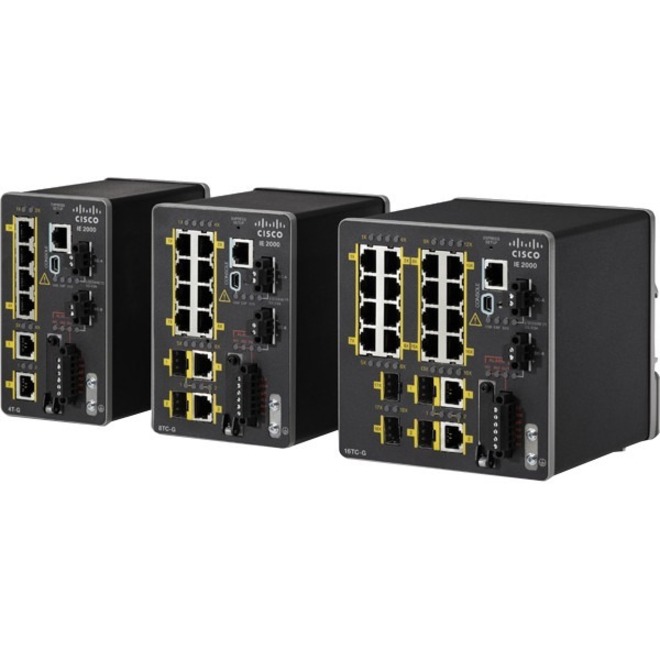 Cisco IE-2000-16TC-B Ethernet Switch - 20 Ports - Manageable - Fast Ethernet - 10/100Base-TX - Refurbished - 2 Layer Supported - 4 SFP Slots - Twisted Pair - Desktop, Rail-mountable - 5 Year Limited W