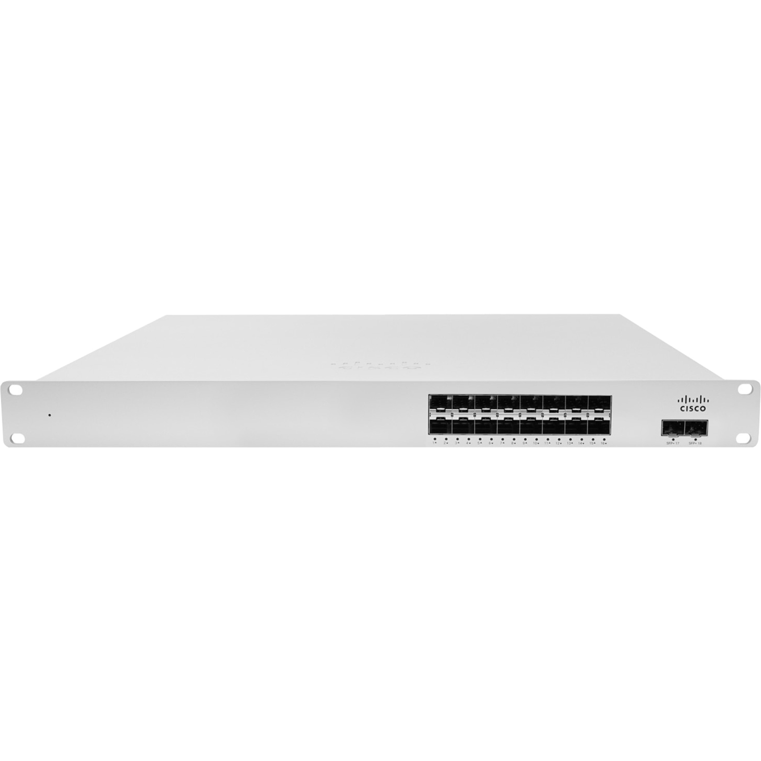 Meraki Cloud-managed 16 Port 1 GbE Aggregation Switch - Manageable - Gigabit Ethernet, 10 Gigabit Ethernet - 1000Base-X, 10GBase-X - 3 Layer Supported - 2 SFP Slots - 85 W Power Consumption - Optical