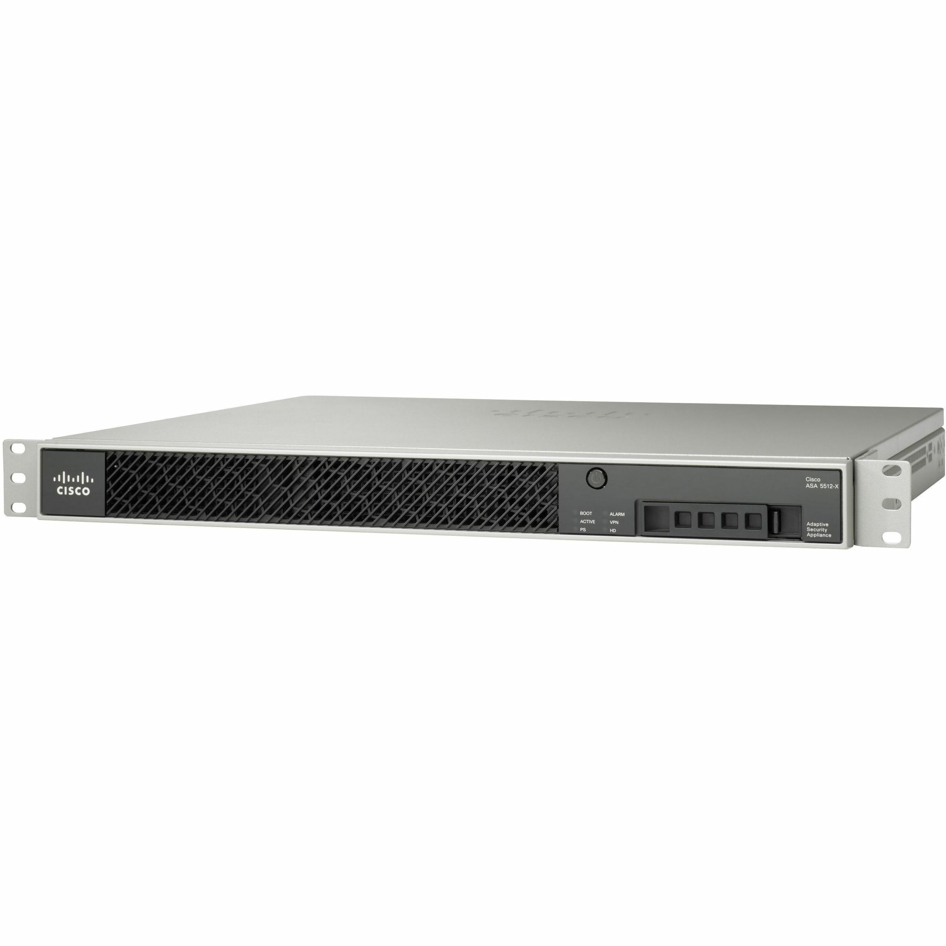 Cisco ASA 5512-X Firewall Edition - 6 Port - 10/100/1000Base-T - Gigabit Ethernet - 3DES, AES - 6 x RJ-45 - 1 Total Expansion Slots - 1U - Rack-mountable