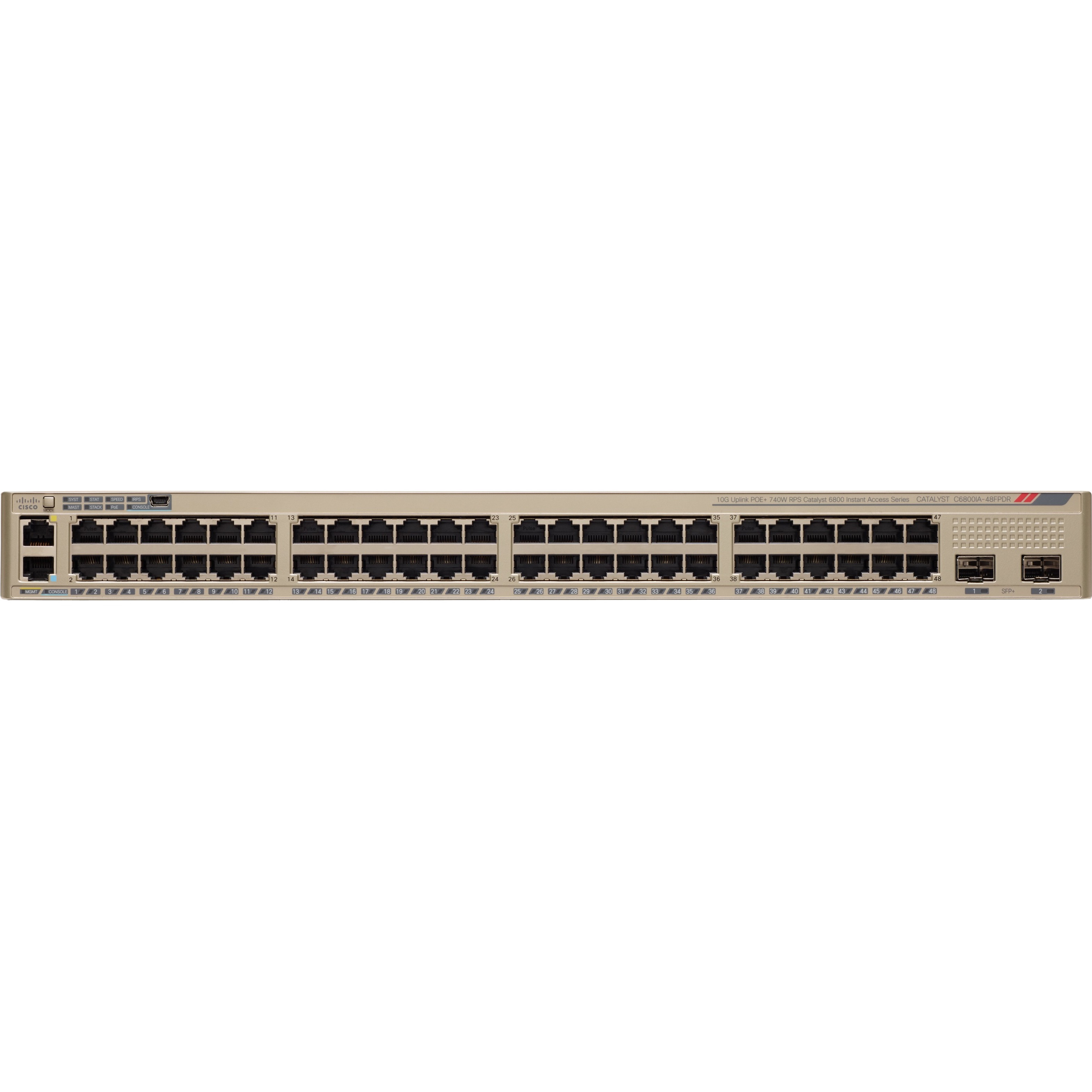 Cisco Catalyst C6800IA-48FPD Ethernet Switch - 48 Ports - Manageable - Gigabit Ethernet, 10 Gigabit Ethernet - 10/100/1000Base-T, 10GBase-X - Refurbished - 2 Layer Supported - Modular - Twisted Pair, 