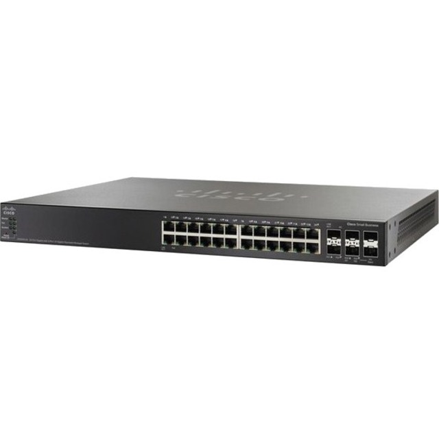 Cisco SG500X-24P Layer 3 Switch - 24 Ports - Manageable - Gigabit Ethernet, Fast Ethernet - 10/100/1000Base-T, 10GBase-X - Refurbished - 3 Layer Supported - Modular - Twisted Pair, Optical Fiber - 1U 