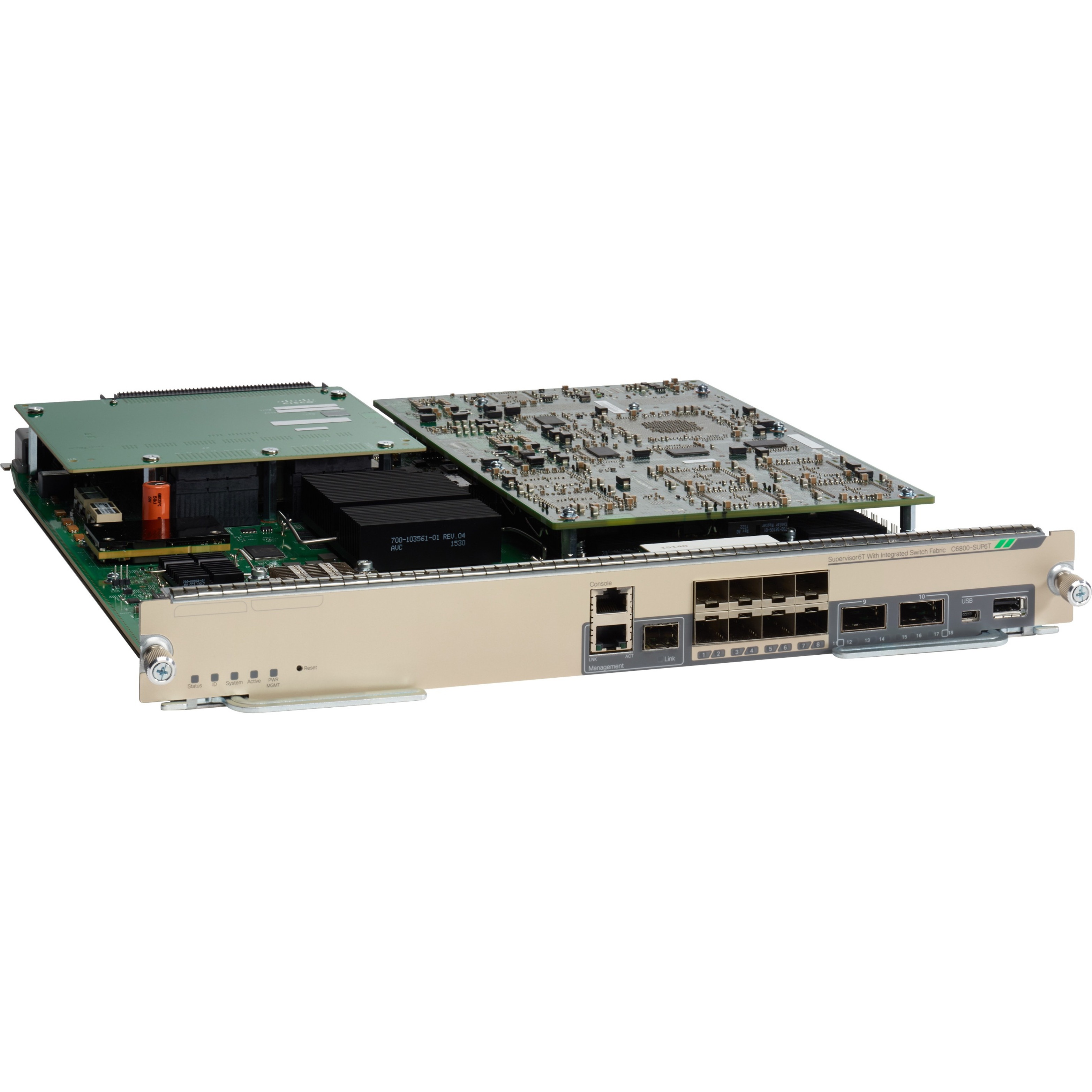 Cisco Catalyst 6800 Series Supervisor Engine 6T - For Optical Network, Data Networking - 1 x RJ-45 Management, 1 x Type B USB Console, 1 x RJ-45 Serial - Optical Fiber, Twisted Pair40 Gigabit Ethernet