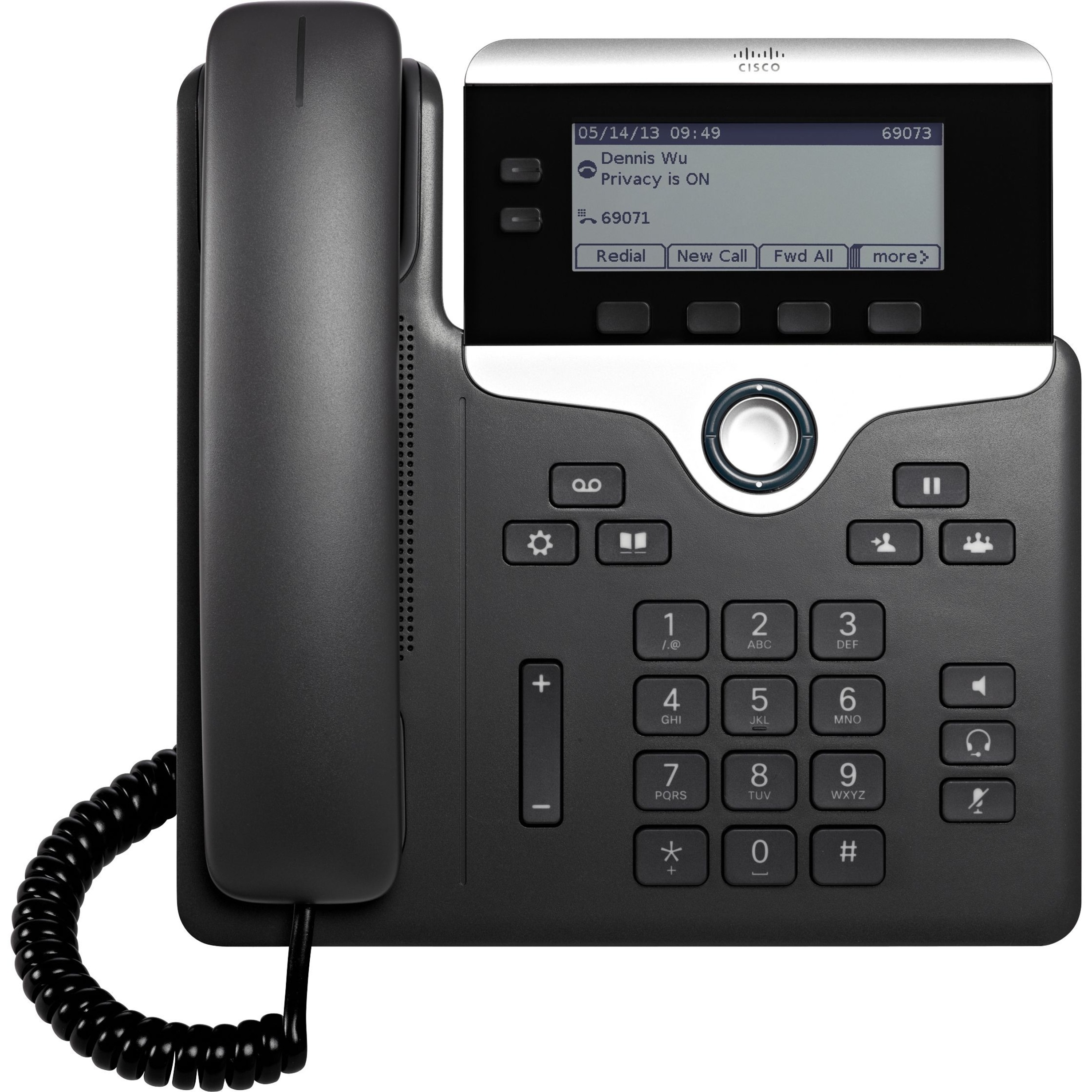 Cisco 7821 IP Phone - Corded - 3 Multiple Conferencing - Wall Mountable - Black - 2 x Total Line - VoIP - User Connect License, Enhanced User Connect License, Unified Communications Manager Express - 