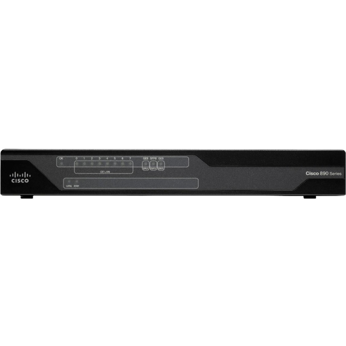 Cisco 891F Wi-Fi 4 IEEE 802.11n Ethernet Wireless Security Router - Refurbished - 2.40 GHz ISM Band - 5 GHz UNII Band - 6.75 MB/s Wireless Speed - 8 x Network Port - 2 x Broadband Port - USB - PoE Por
