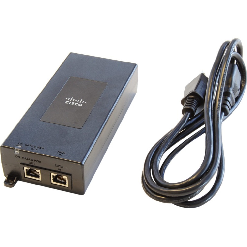 Meraki Multigigabit 802.3at Power over Ethernet Injector - 55 V DC Output - 1 x 10/100/1000Base-T Input Port(s) - 1 x 10/100/1000Base-T Output Port(s) - 30 W