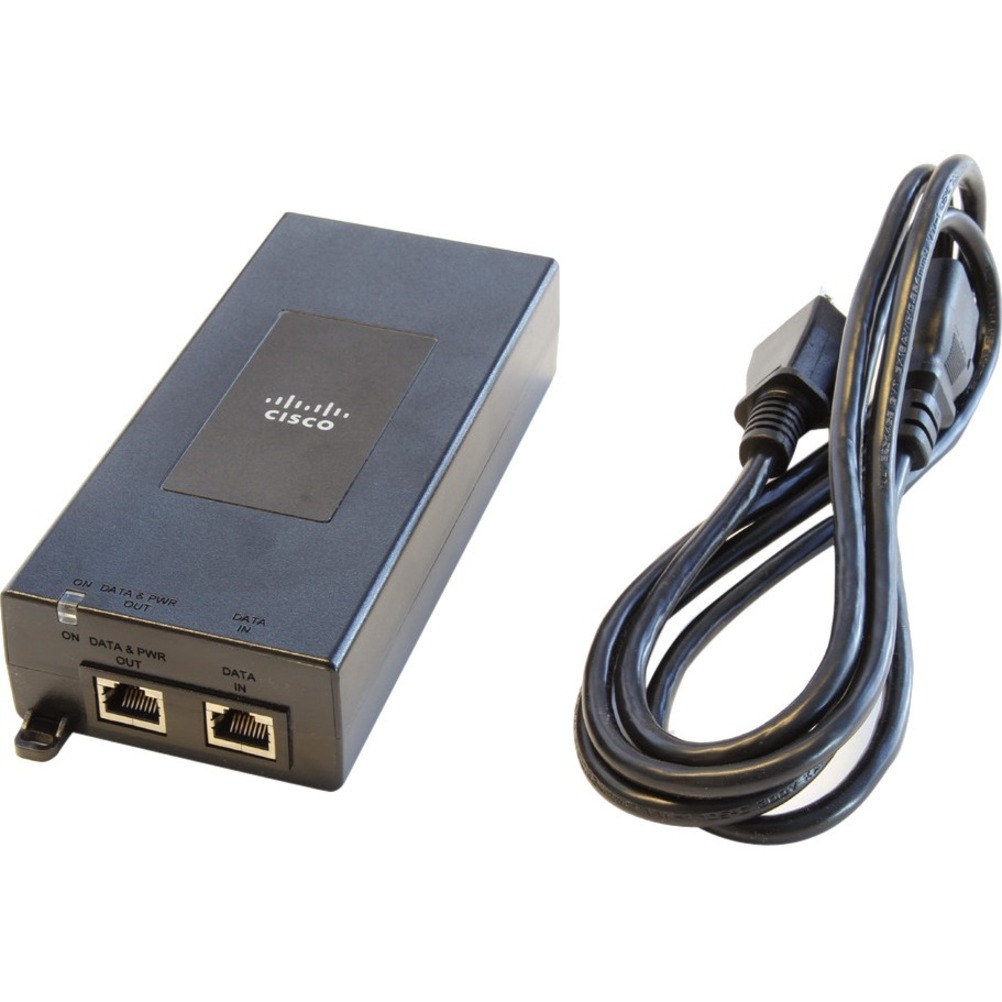 Meraki Multigigabit 802.3at PoE Injector - 120 V AC, 230 V AC Input - 55 V DC Output - 1 x 10/100/1000Base-T Input Port(s) - 1 x 10/100/1000Base-T Output Port(s) - 30 W
