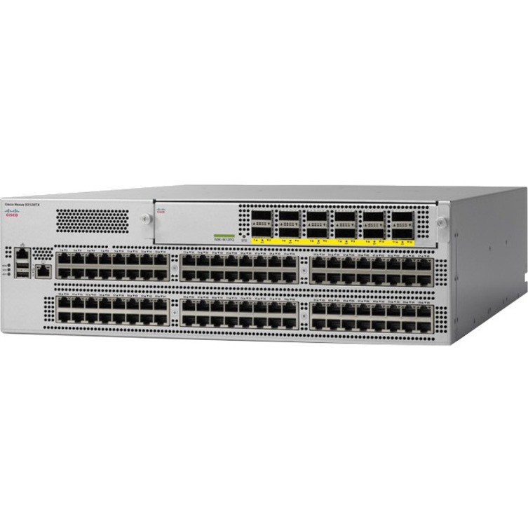 Cisco Nexus 93128TX Layer 3 Switch - 96 Ports - Manageable - 10 Gigabit Ethernet, 40 Gigabit Ethernet - 10GBase-T, 40GBase-X - Refurbished - 3 Layer Supported - Modular - Twisted Pair, Optical Fiber -