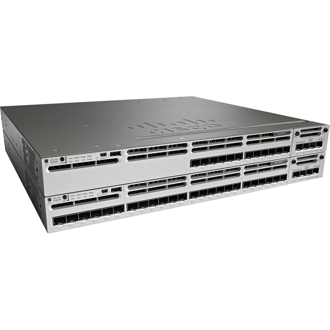 Cisco Catalyst WS-C3850-24S-E Layer 3 Switch - Manageable - 1000Base-X - Refurbished - 3 Layer Supported - Modular - 24 SFP Slots - 1U - Rack-mountable - Lifetime Limited Warranty