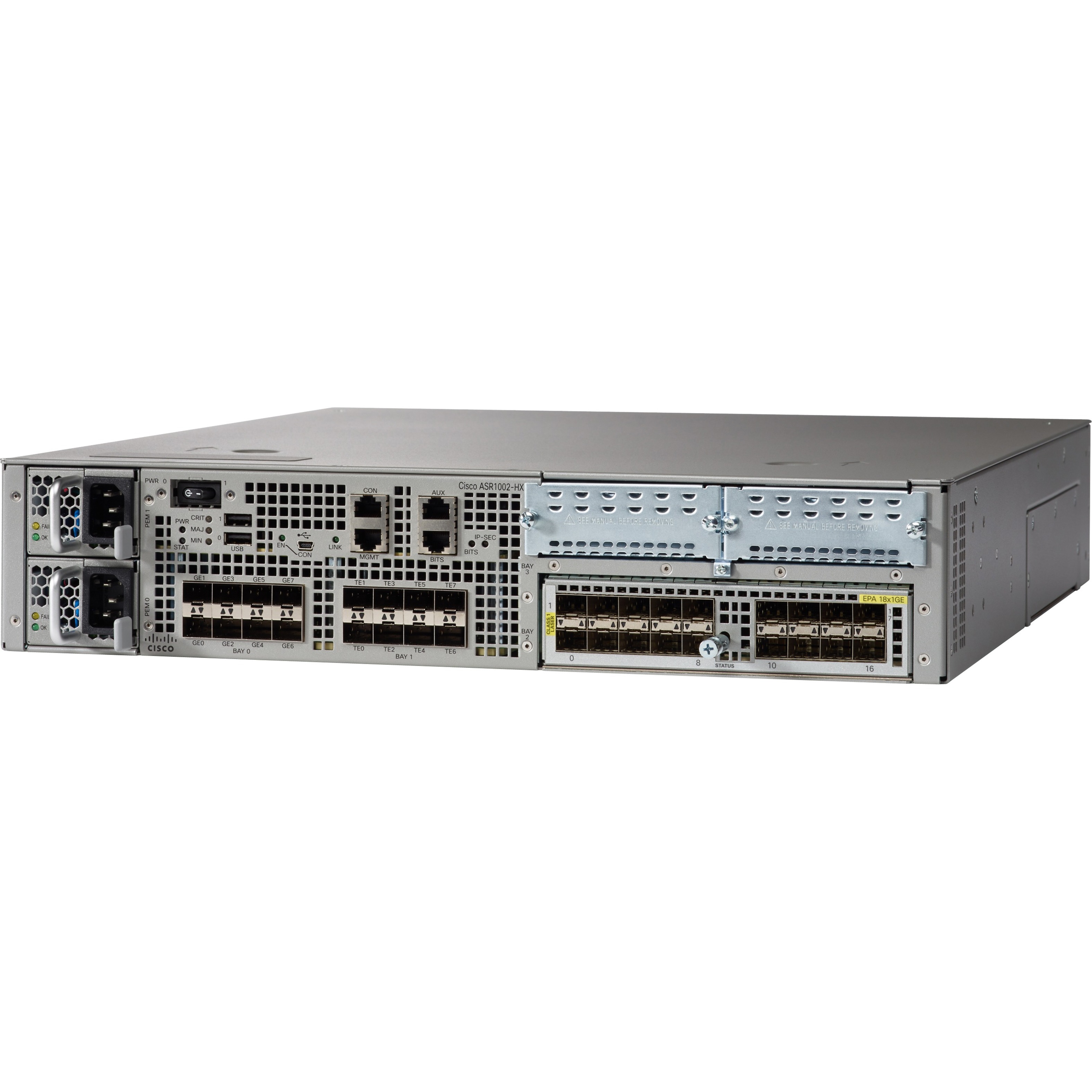 Cisco ASR1002-HX Router - 9 - 10 Gigabit Ethernet - Rack-mountable - 90 Day