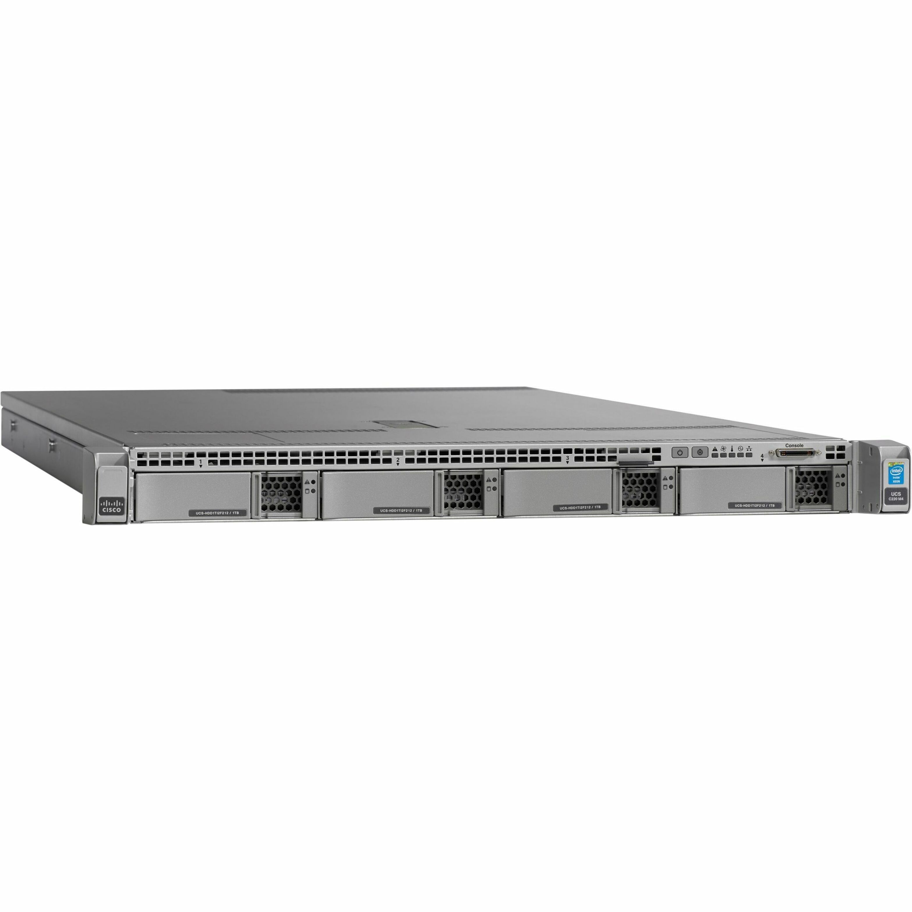 Cisco C220 M4 1U Rack Server - 2 x Intel Xeon E5-2630 v3 2.40 GHz - 64 GB RAM - Serial ATA/600, 12Gb/s SAS Controller - Intel C610 Chip - 2 Processor Support - 1.50 TB RAM Support - DDR4 SDRAM - 0, 1,