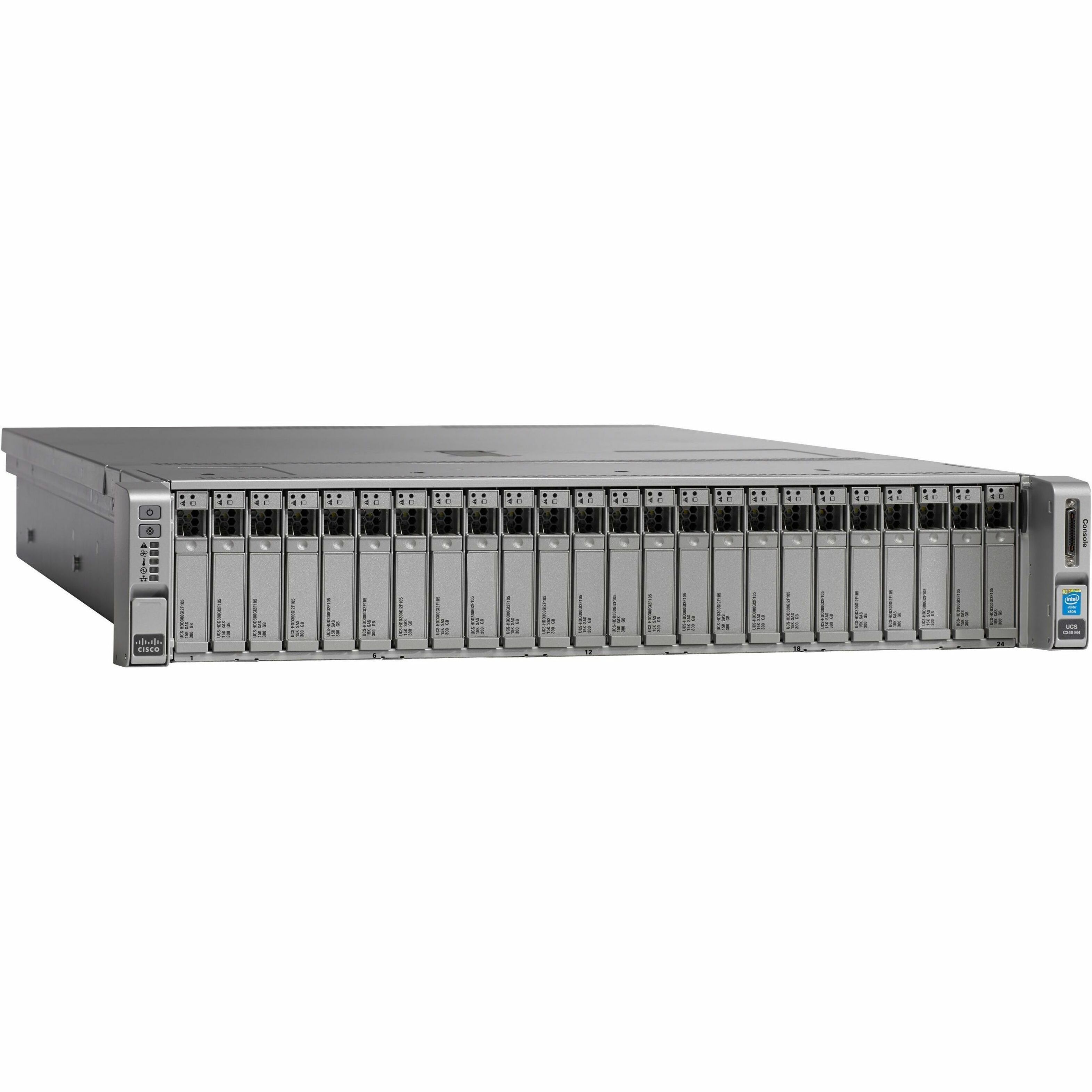 Cisco C240 M4 2U Rack Server - 2 x Intel Xeon E5-2630 v3 2.40 GHz - 128 GB RAM - 12Gb/s SAS, Serial ATA/600 Controller - Intel C612 Chip - 2 Processor Support - 1.50 TB RAM Support - DDR4 SDRAM - 0, 1