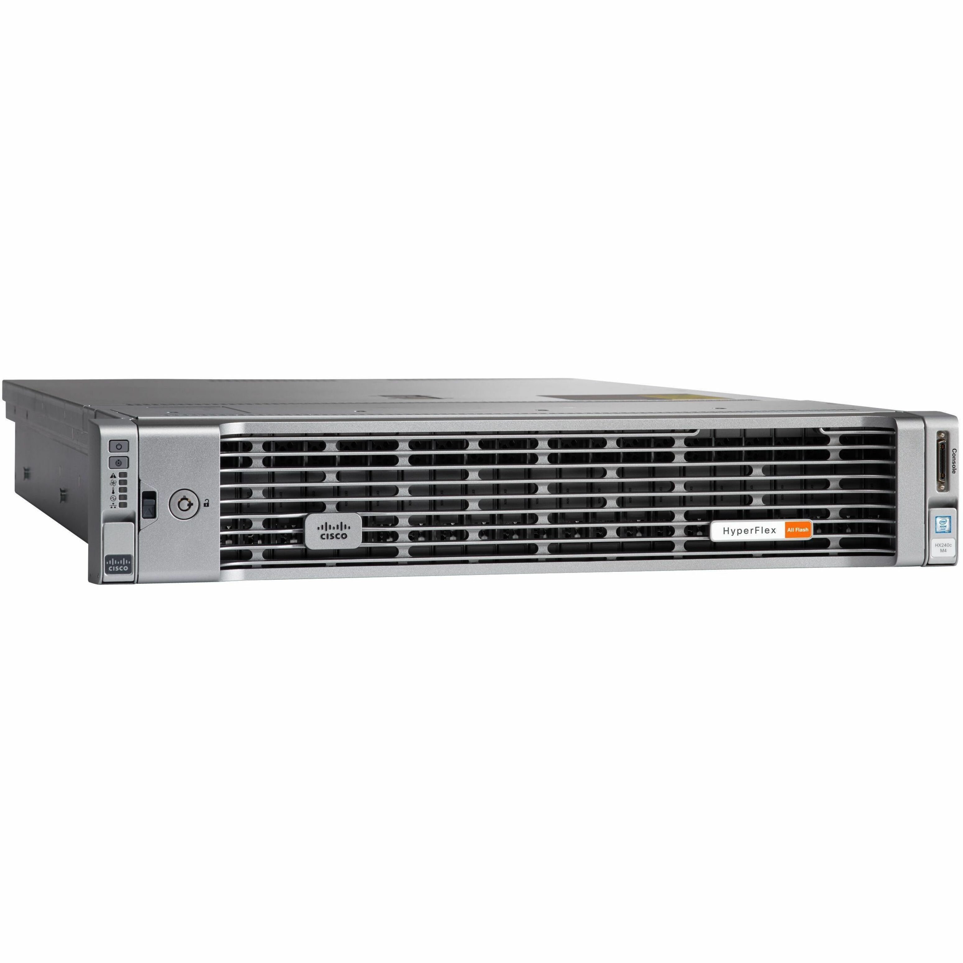 Cisco HyperFlex HX240c M4 2U Rack Server - 2 x Intel Xeon E5-2630 v4 2.20 GHz - 256 GB RAM - 12Gb/s SAS Controller - Intel C610 Chip - 2 Processor Support - 1.50 TB RAM Support - DDR4 SDRAM - Matrox U