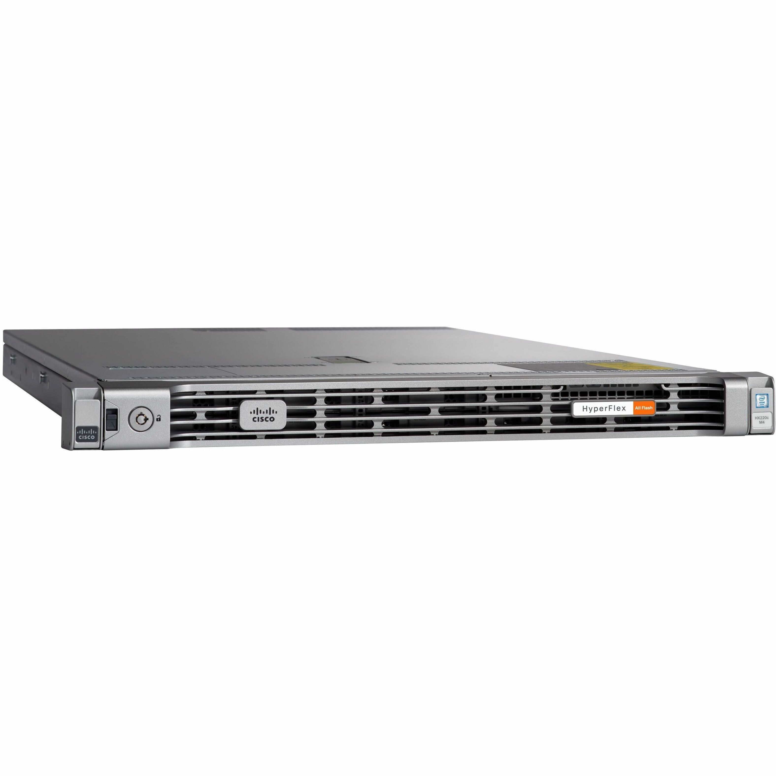 Cisco HyperFlex HX220c M4 1U Rack Server - 2 x Intel Xeon E5-2630 v4 2.20 GHz - 256 GB RAM - 12Gb/s SAS Controller - Intel C610 Chip - 2 Processor Support - 1.50 TB RAM Support - DDR4 SDRAM - Matrox U