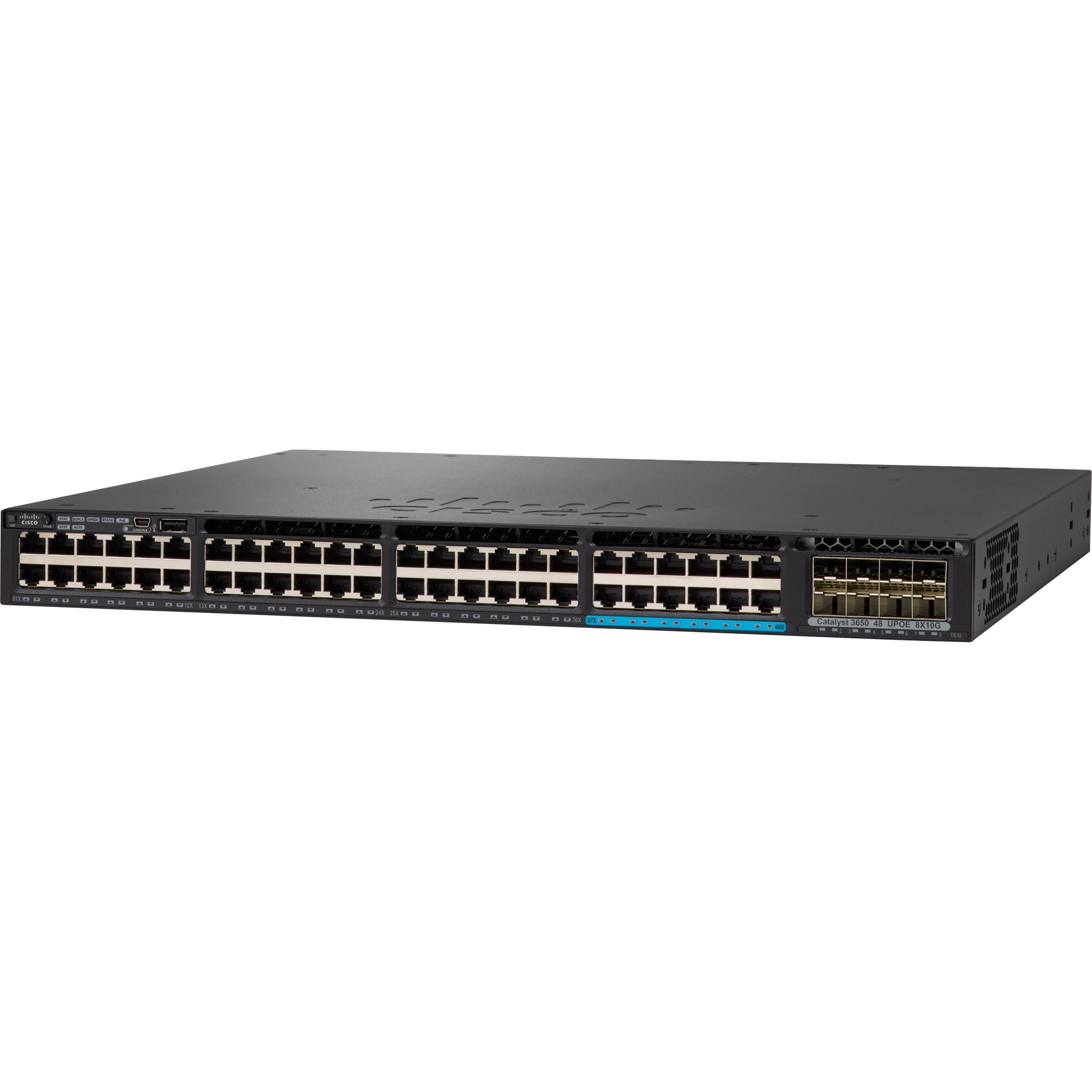 Cisco Catalyst 3650-12X48UZ-E Switch - 48 Ports - Manageable - 40 Gigabit Ethernet, Gigabit Ethernet, 10 Gigabit Ethernet - 1000Base-T, 40GBase-X, 10GBase-T - 3 Layer Supported - Modular - Twisted Pai