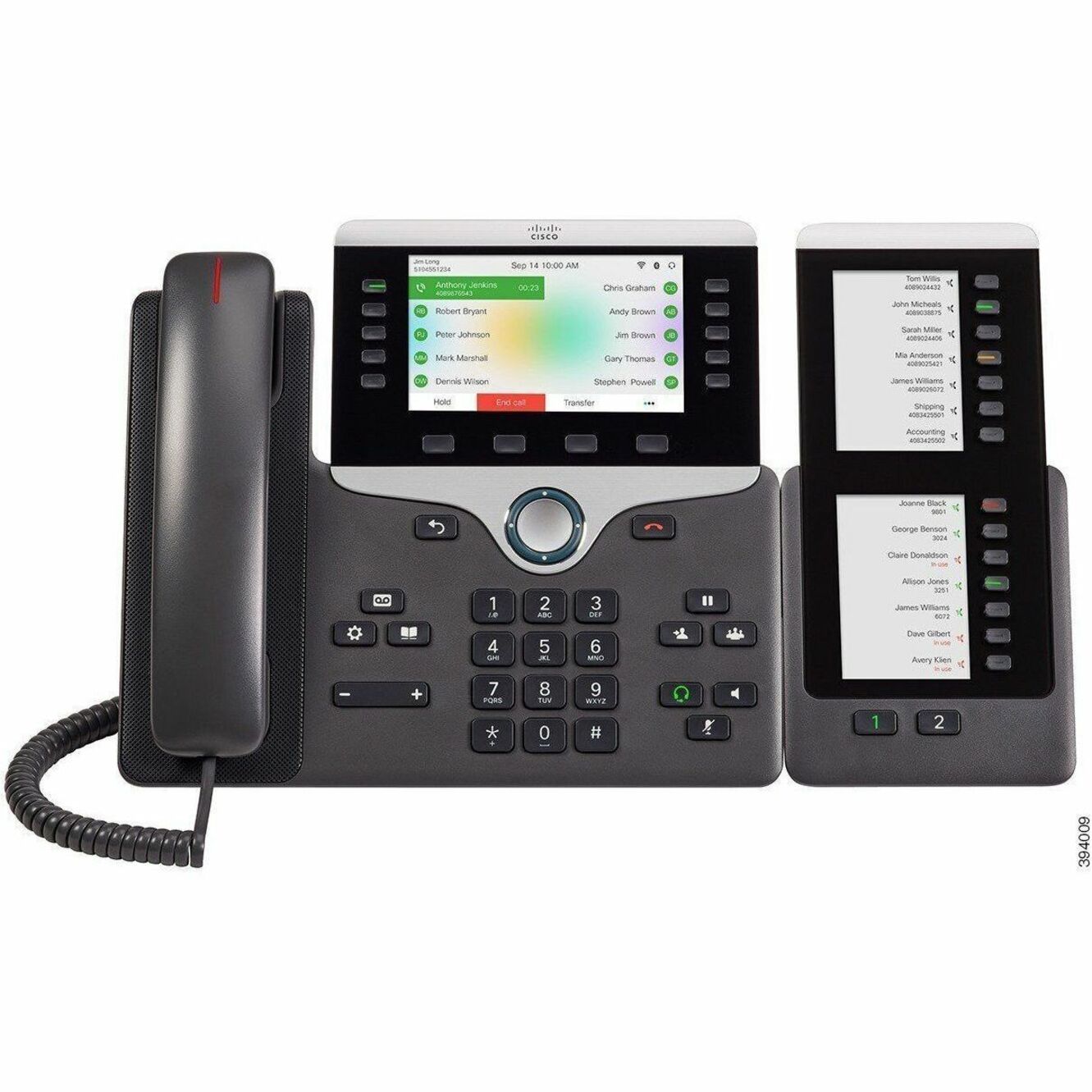 Cisco 8851 IP Phone - Corded - Corded - Bluetooth - Wall Mountable, Desktop, Tabletop - 5 x Total Line - VoIP - 2 x Network (RJ-45) - PoE Ports