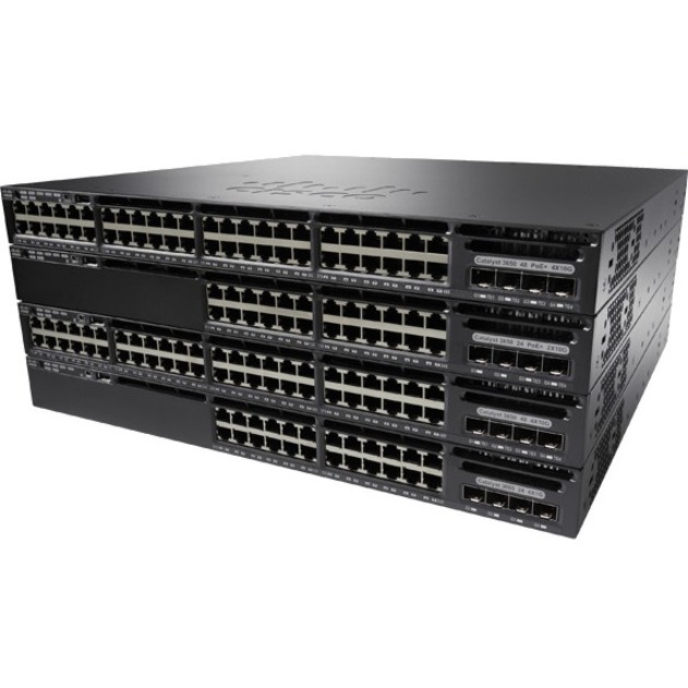 Cisco Catalyst 3650-12X48UZ Ethernet Switch - 48 Ports - Manageable - 10 Gigabit Ethernet, Gigabit Ethernet - 10/100/1000Base-TX, 10GBase-T, 40GBase-X - 3 Layer Supported - Modular - Optical Fiber, Tw