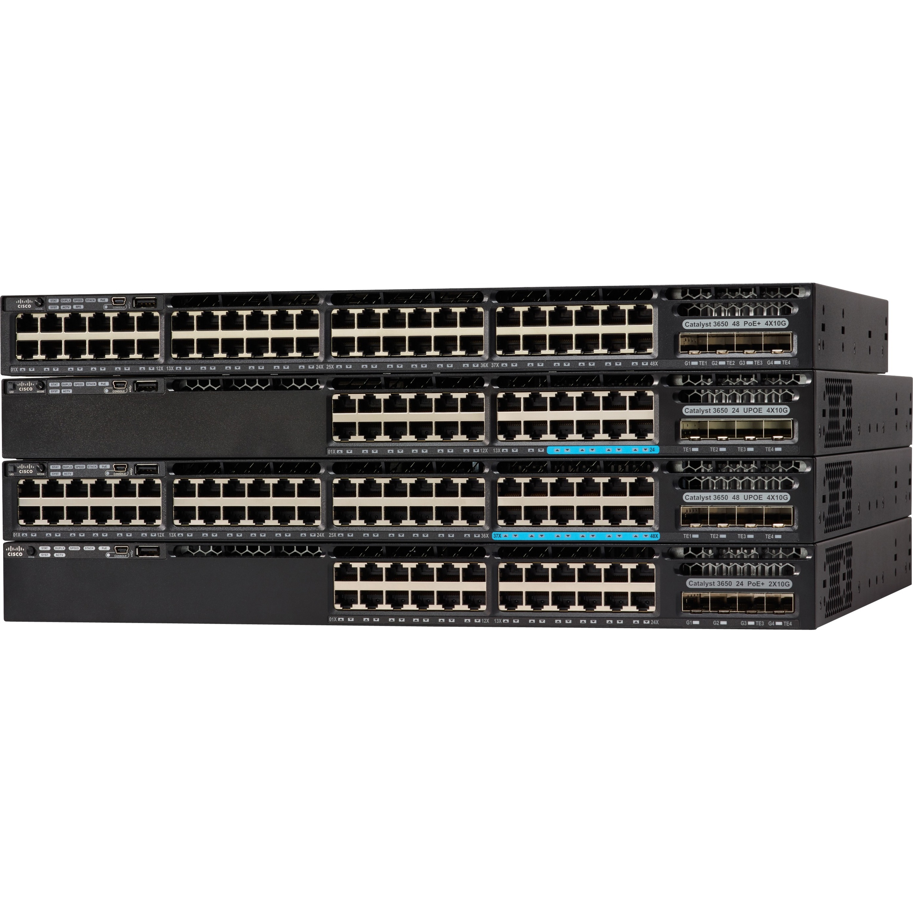 Cisco Catalyst C3650-12X48FD-E Layer 3 Switch - 48 Ports - Manageable - 10 Gigabit Ethernet, Gigabit Ethernet - 10GBase-T, 10GBase-X, 10/100/1000Base-TX - 3 Layer Supported - Modular - Optical Fiber, 