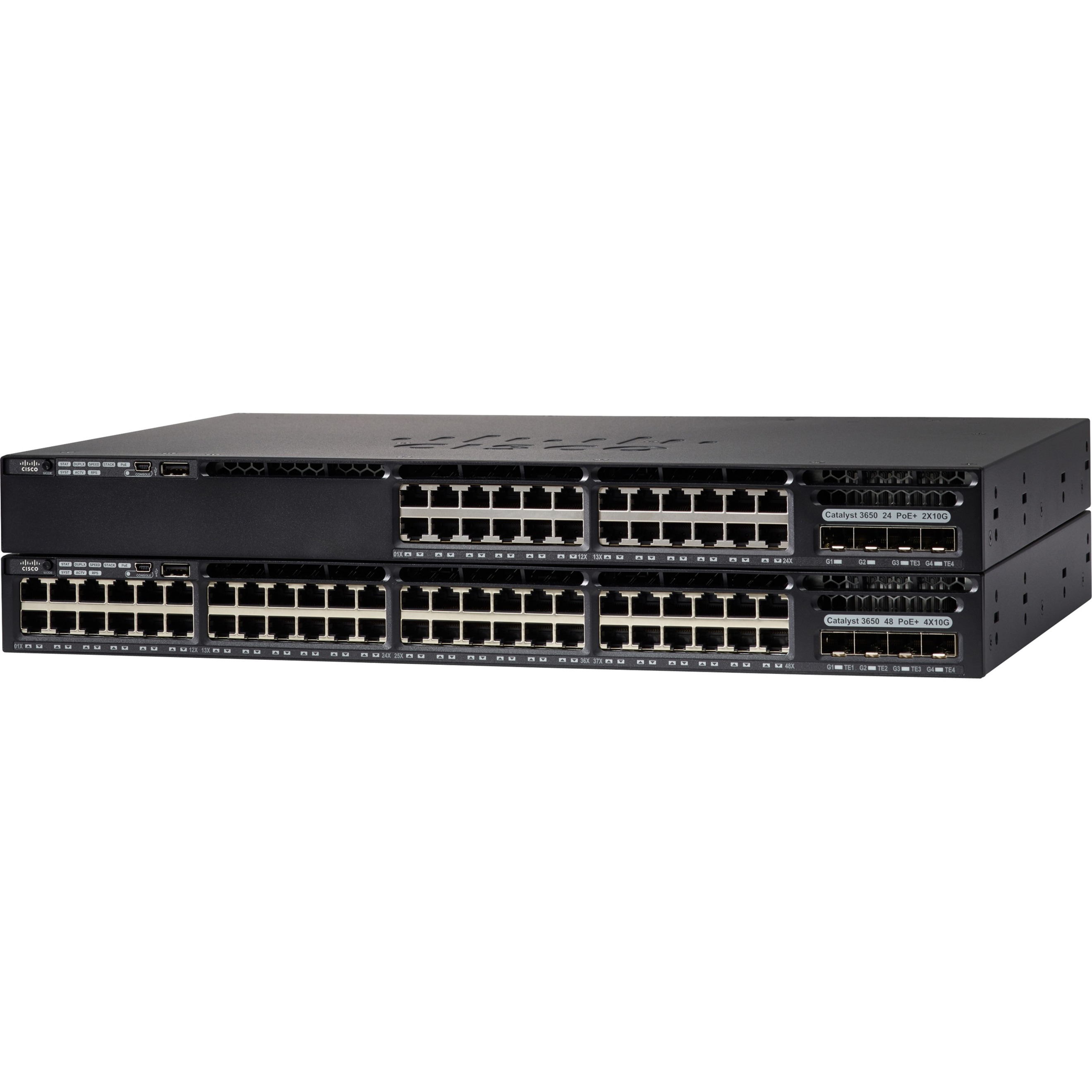 Cisco Catalyst 3650 Ethernet Switch - 24 Ports - Manageable - Gigabit Ethernet, 10 Gigabit Ethernet - 1000Base-T, 10GBase-X - 3 Layer Supported - Twisted Pair, Optical Fiber - 1U - Rack-mountable - Li