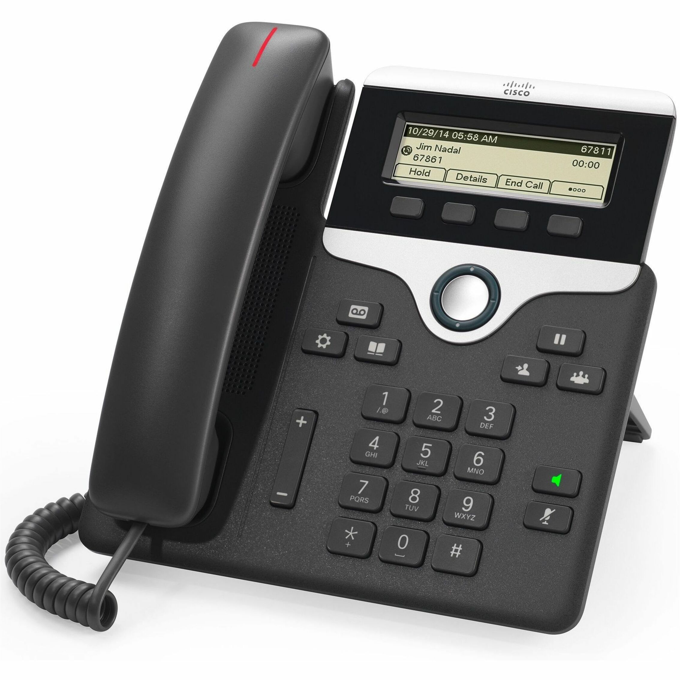 Cisco 7811 IP Phone - Corded - Corded - Wall Mountable - Charcoal - 1 x Total Line - VoIP - 2 x Network (RJ-45) - PoE Ports