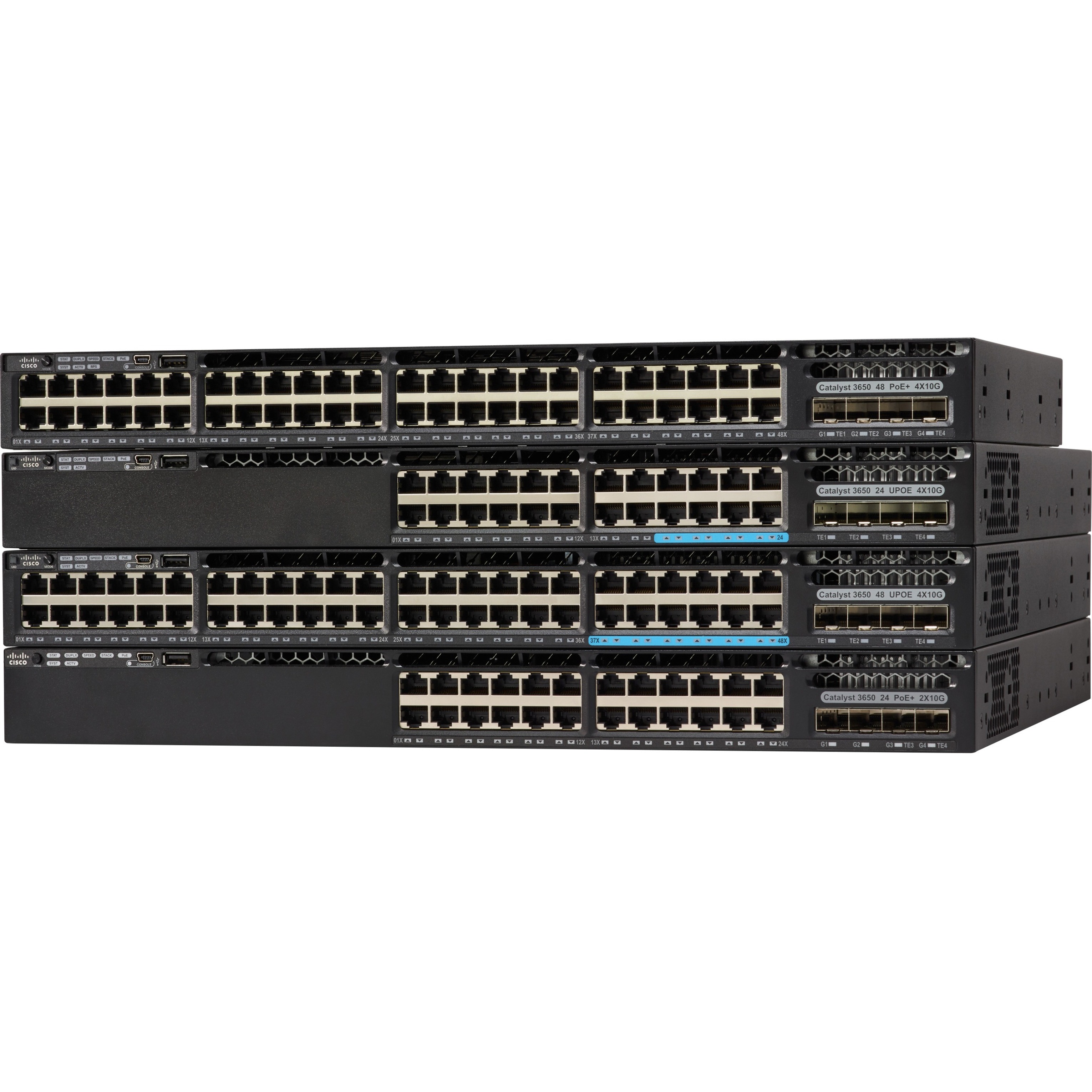 Cisco Catalyst C3650-12X48FD-S Layer 3 Switch - 48 Ports - Manageable - 10 Gigabit Ethernet, Gigabit Ethernet - 10GBase-T, 10GBase-X, 10/100/1000Base-TX - 3 Layer Supported - Modular - Optical Fiber, 