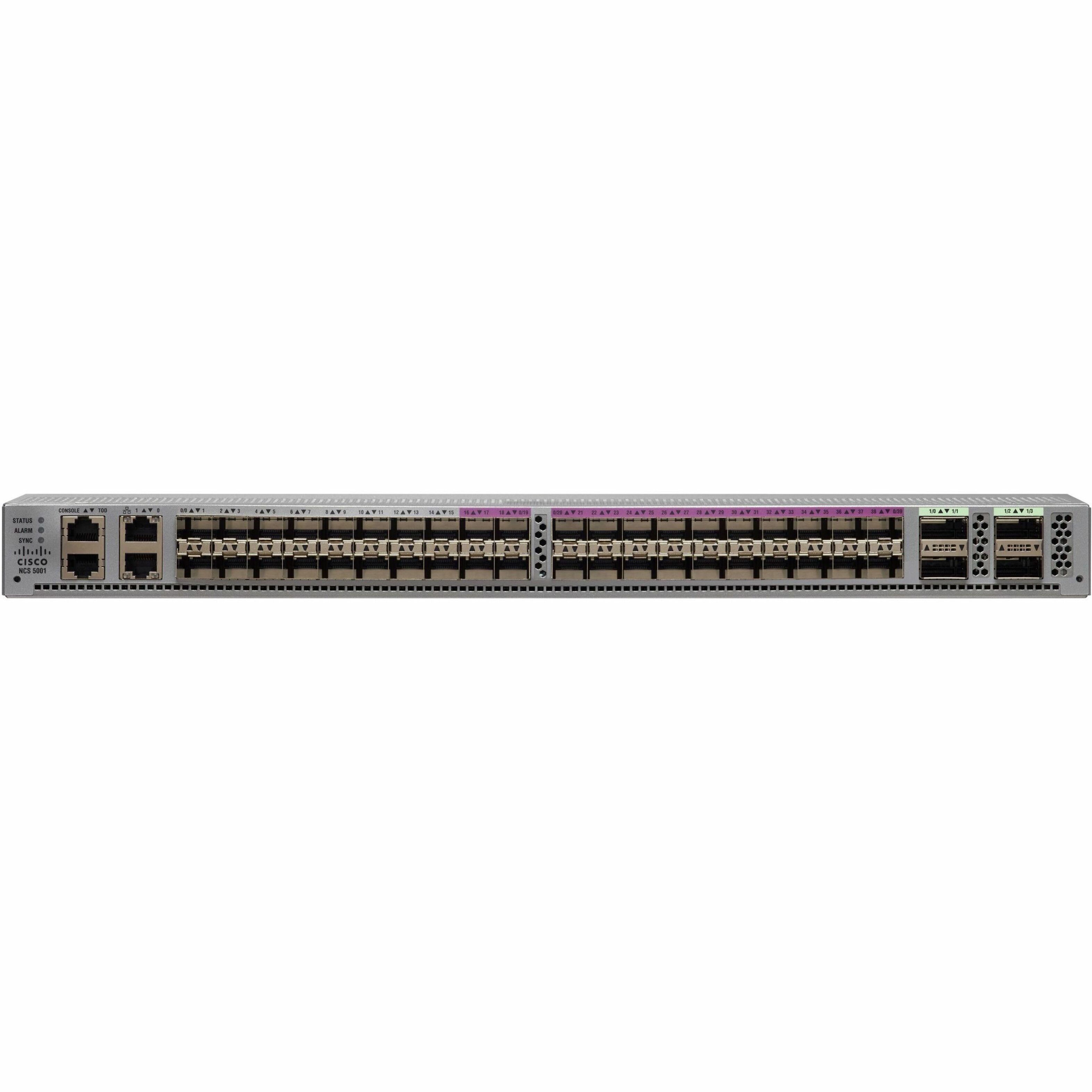 Cisco NCS-5001 Router - Management Port - 44 SFP+ Slots, QSFP28 Slots - 16 GB - 100 Gigabit Ethernet - IEEE 802.1Q, IEEE 802.1ad - 1U - Rack-mountable - 1 Year