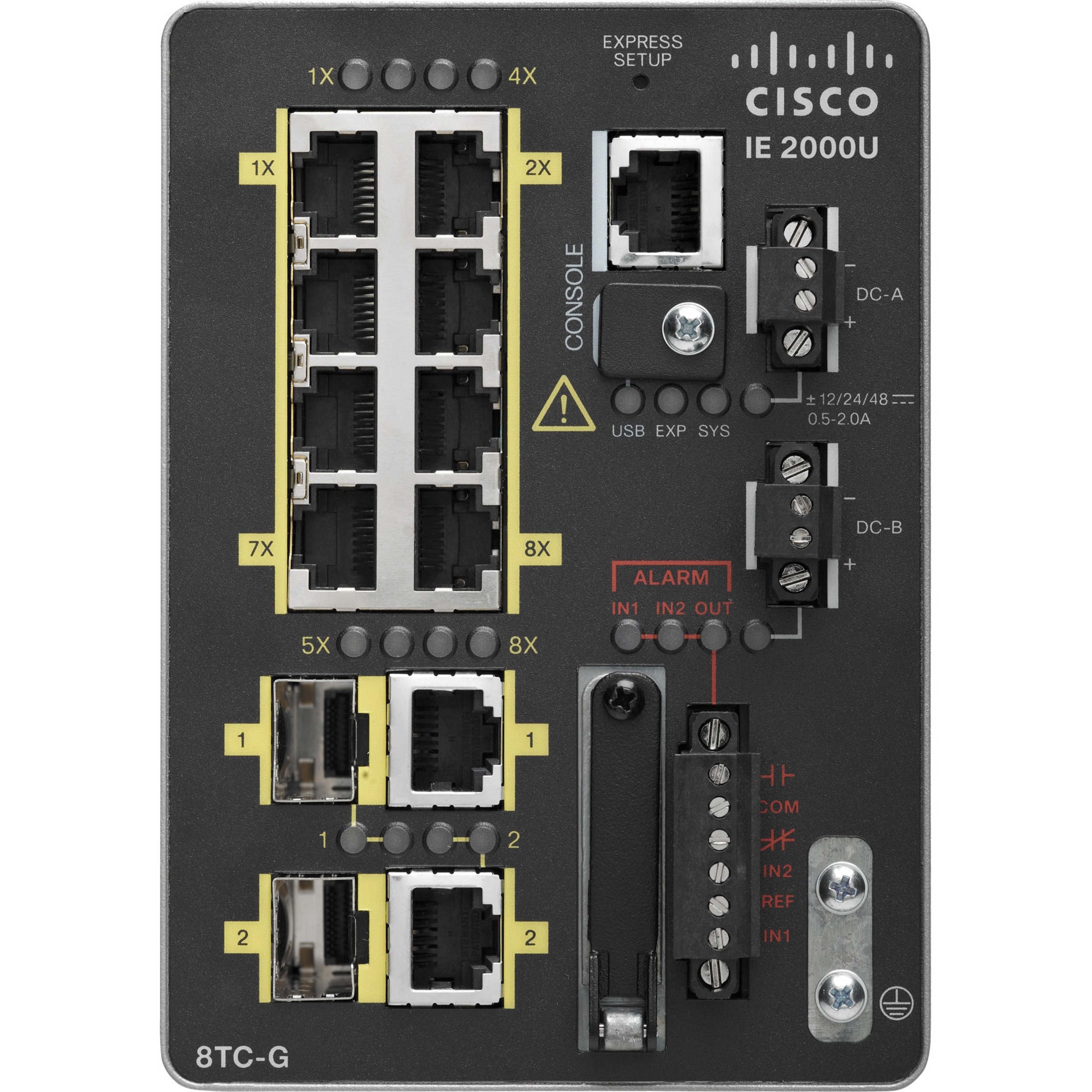 Cisco IE-2000U-8TC-G Layer 3 Switch - 8 Ports - Manageable - Fast Ethernet, Gigabit Ethernet - 10/100Base-TX, 10/100/1000Base-T, 1000Base-X - Refurbished - 3 Layer Supported - Modular - 2 SFP Slots - 
