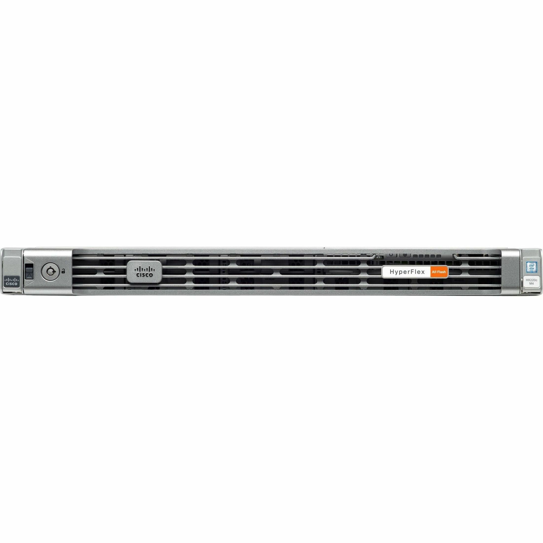 Cisco HyperFlex HX220c M4 1U Rack Server - 2 Xeon E5-2630 v4 2.20 GHz - 256 GB RAM - 12Gb/s SAS Controller - Intel C610 Chip - 2 Processor Support - 1.50 TB RAM Support - DDR4 SDRAM Up to 8 MB Graphic
