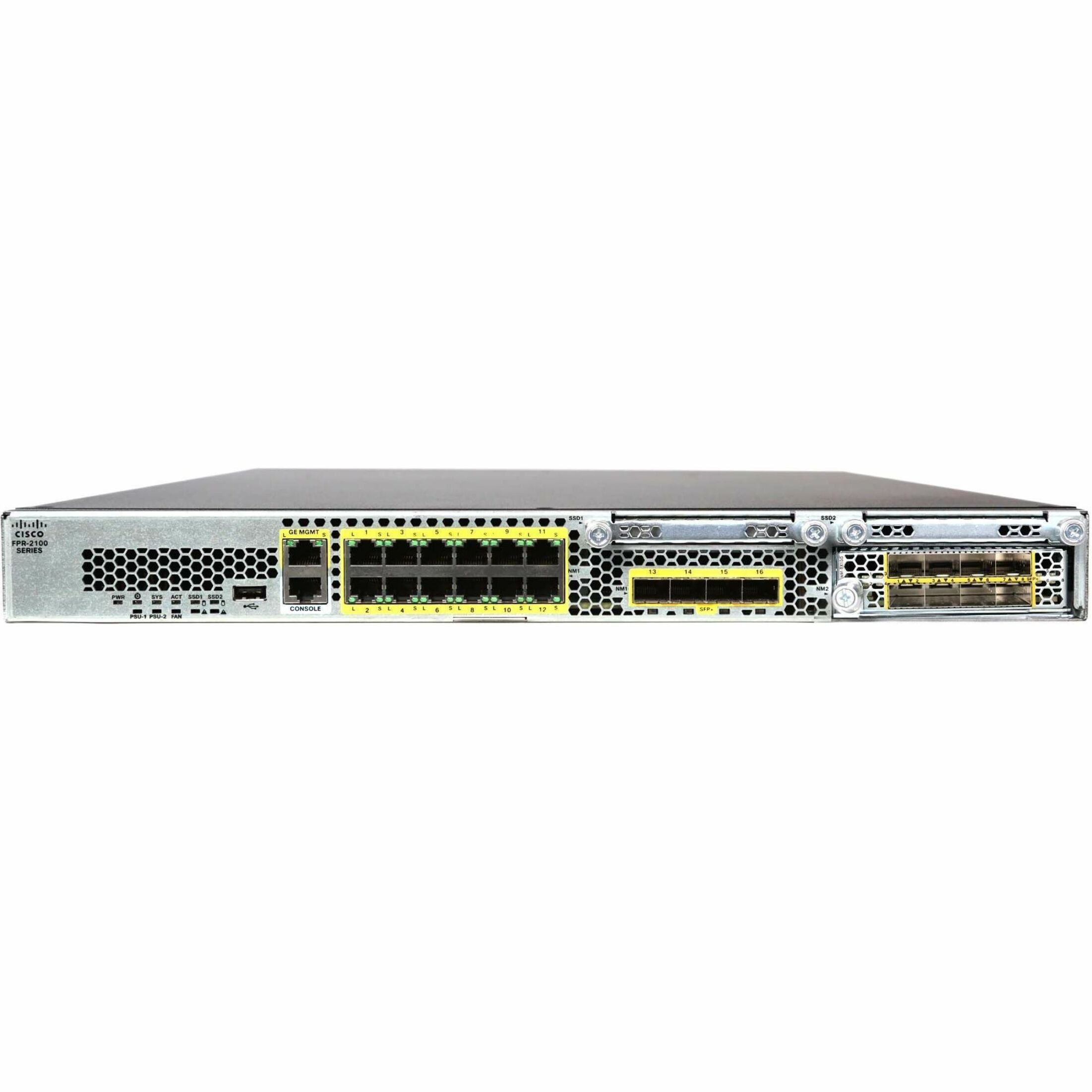 Cisco Firepower 2130 Network Security/Firewall Appliance - Centralized Management - 12 Port - 1000Base-T - Gigabit Ethernet - 4.70 Gbit/s Firewall Throughput - 12 x RJ-45 - 5 Total Expansion Slots - 1