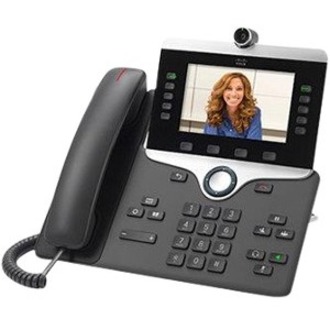 Cisco 8865 IP Phone - Refurbished - Bluetooth, Wi-Fi - Wall Mountable - Charcoal - VoIP - IEEE 802.11a/b/g/n/ac - Enhanced User Connect License, Unified Communications Manager - 2 x Network (RJ-45) - 