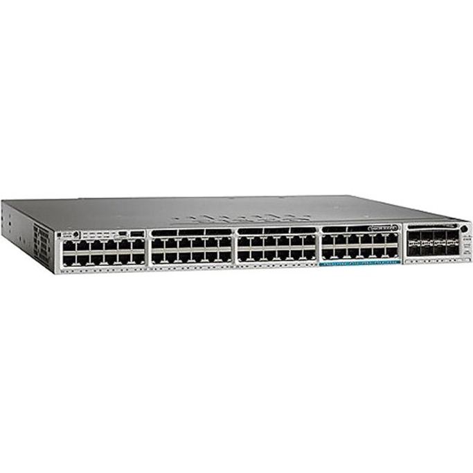 Cisco Catalyst C3850-12X48U Ethernet Switch - 48 Ports - Manageable - Fast Ethernet, Gigabit Ethernet - 10/100/1000Base-T - Refurbished - 3 Layer Supported - Twisted Pair - 1U - Rack-mountable - Lifet